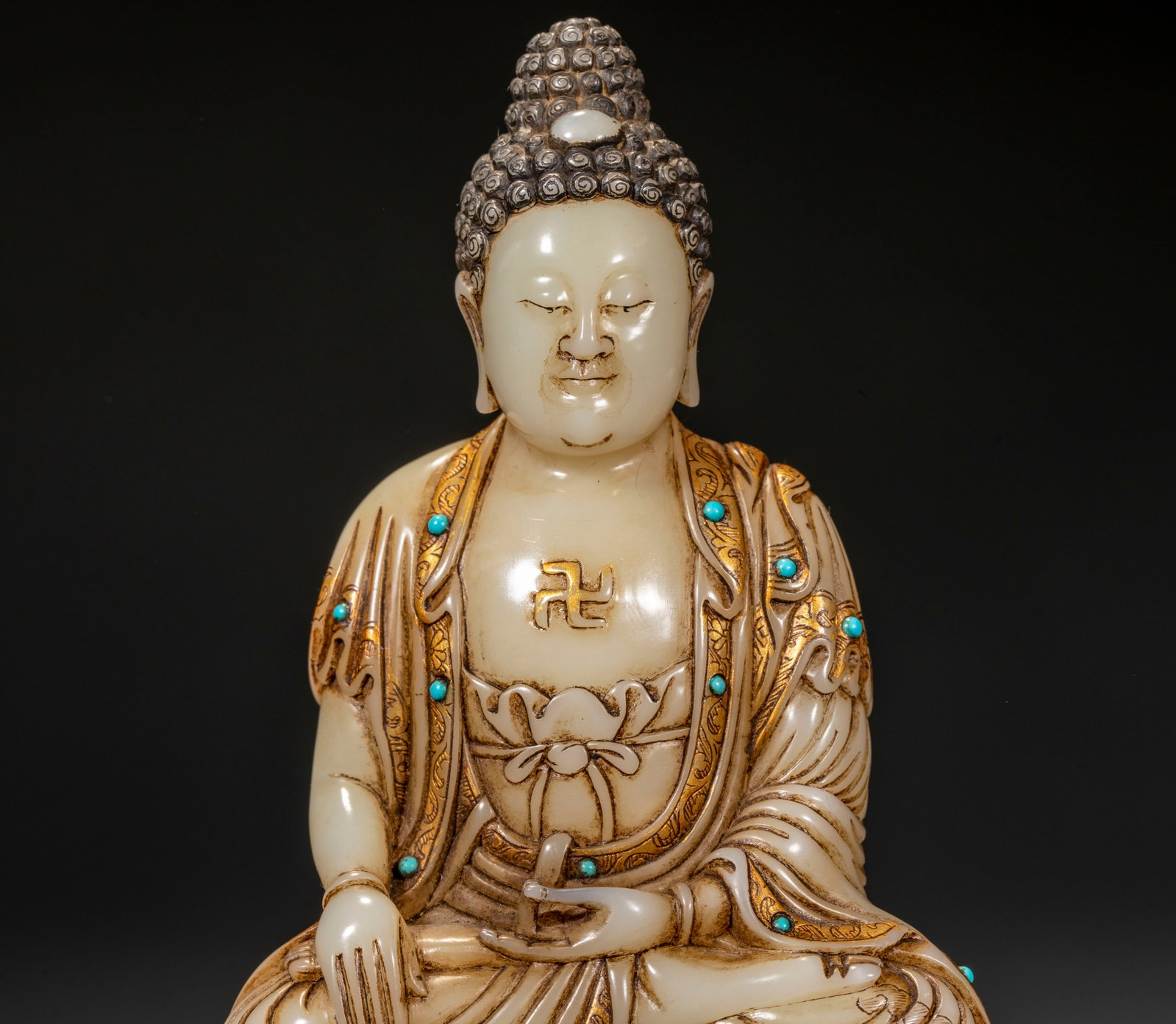Qing Shoushan Stone Buddha Image - 2