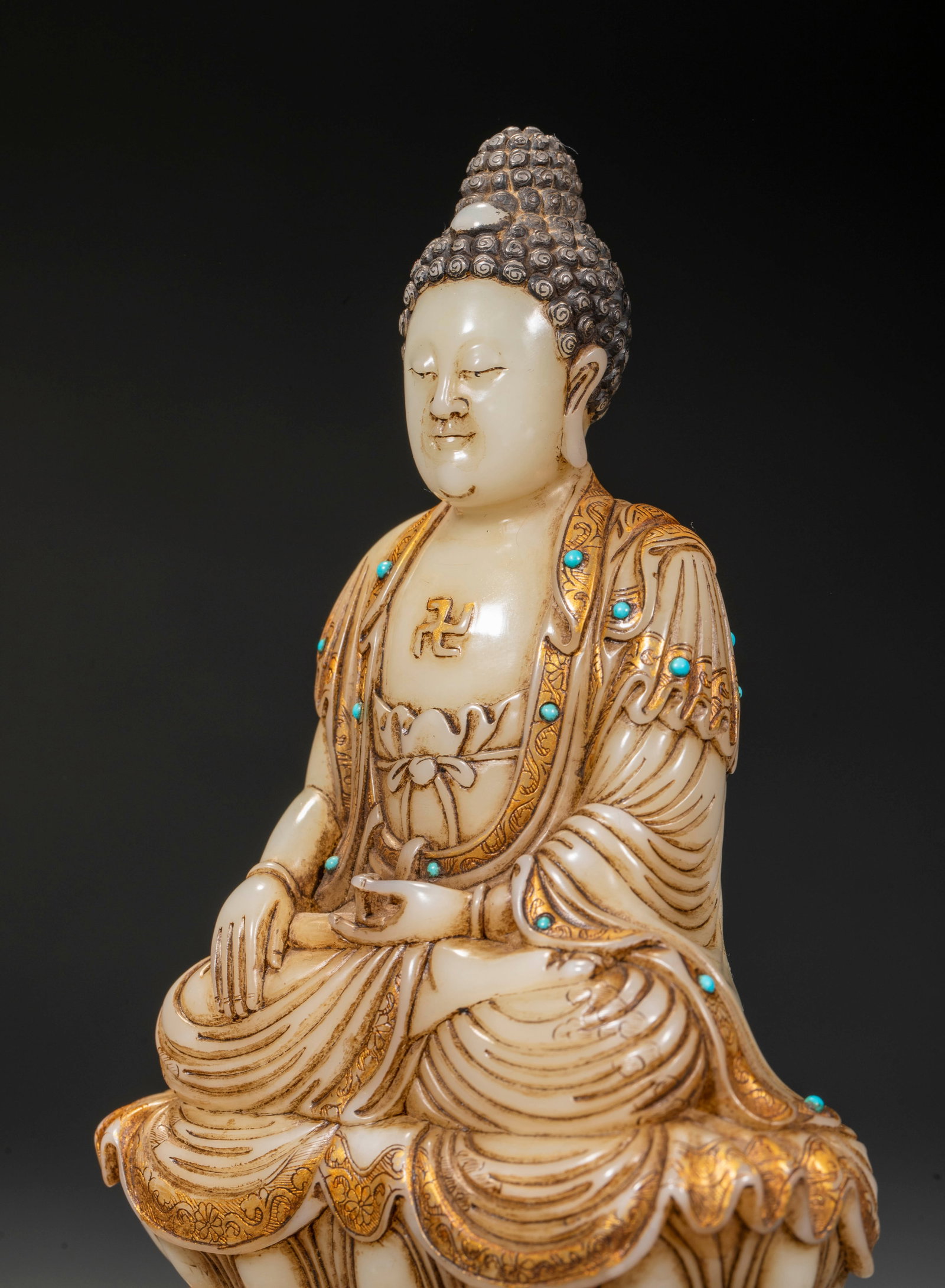 Qing Shoushan Stone Buddha Image - 5