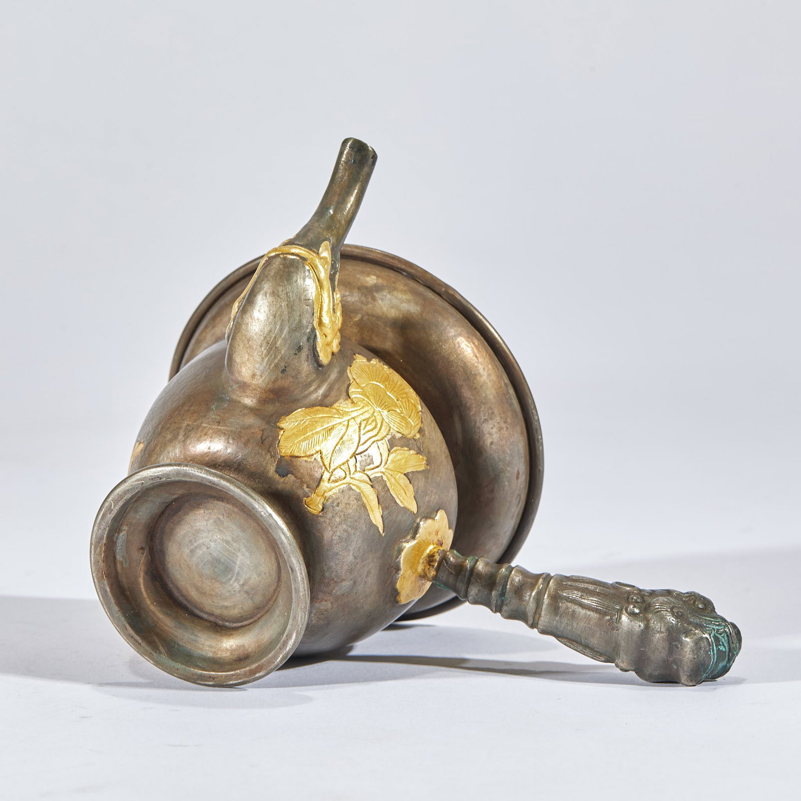 Partially Gilt Copper Dragon Hand-Held Ewer - 7