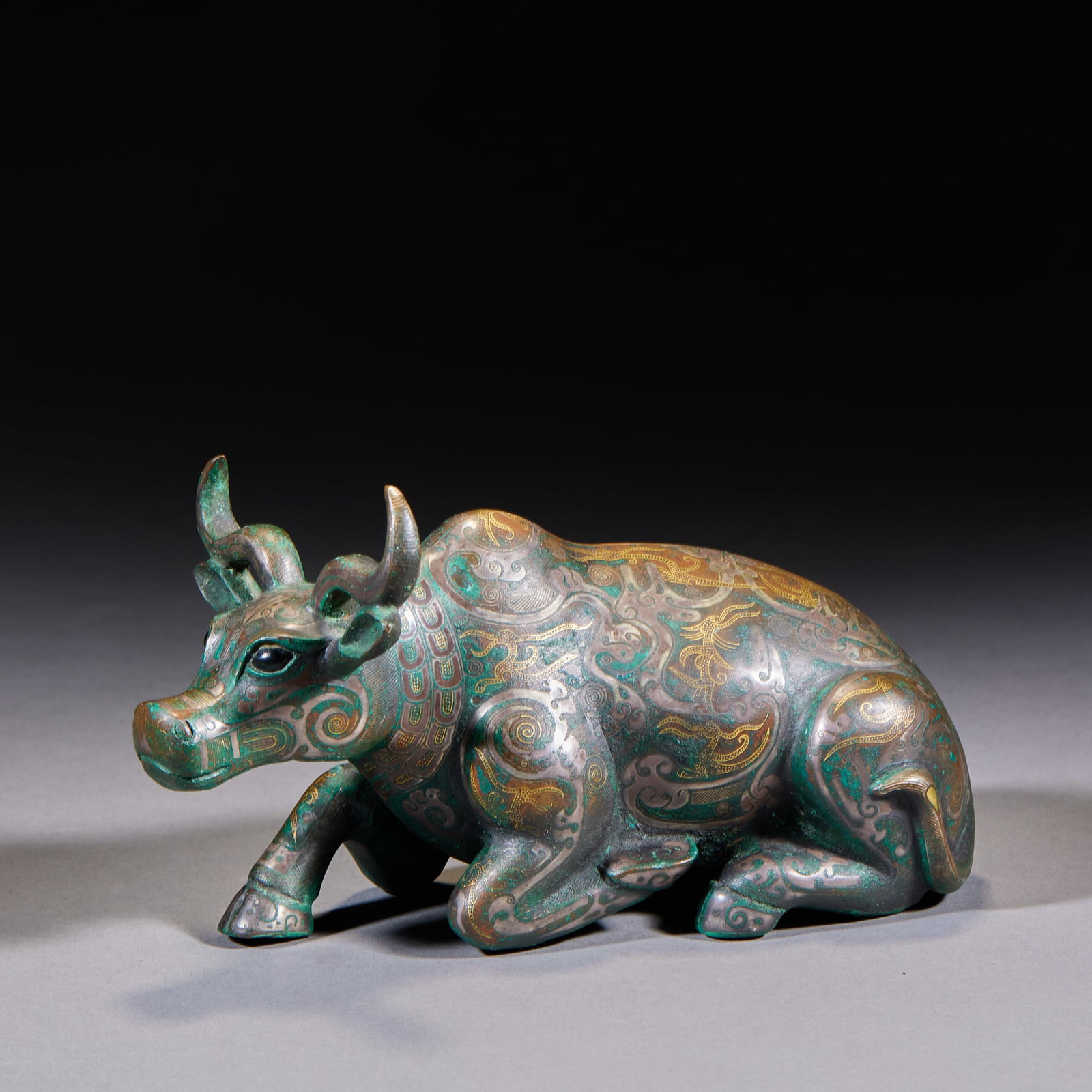 Inlaid-Gold-and-Silver Reclining-Ox Figure (1 of 8)
