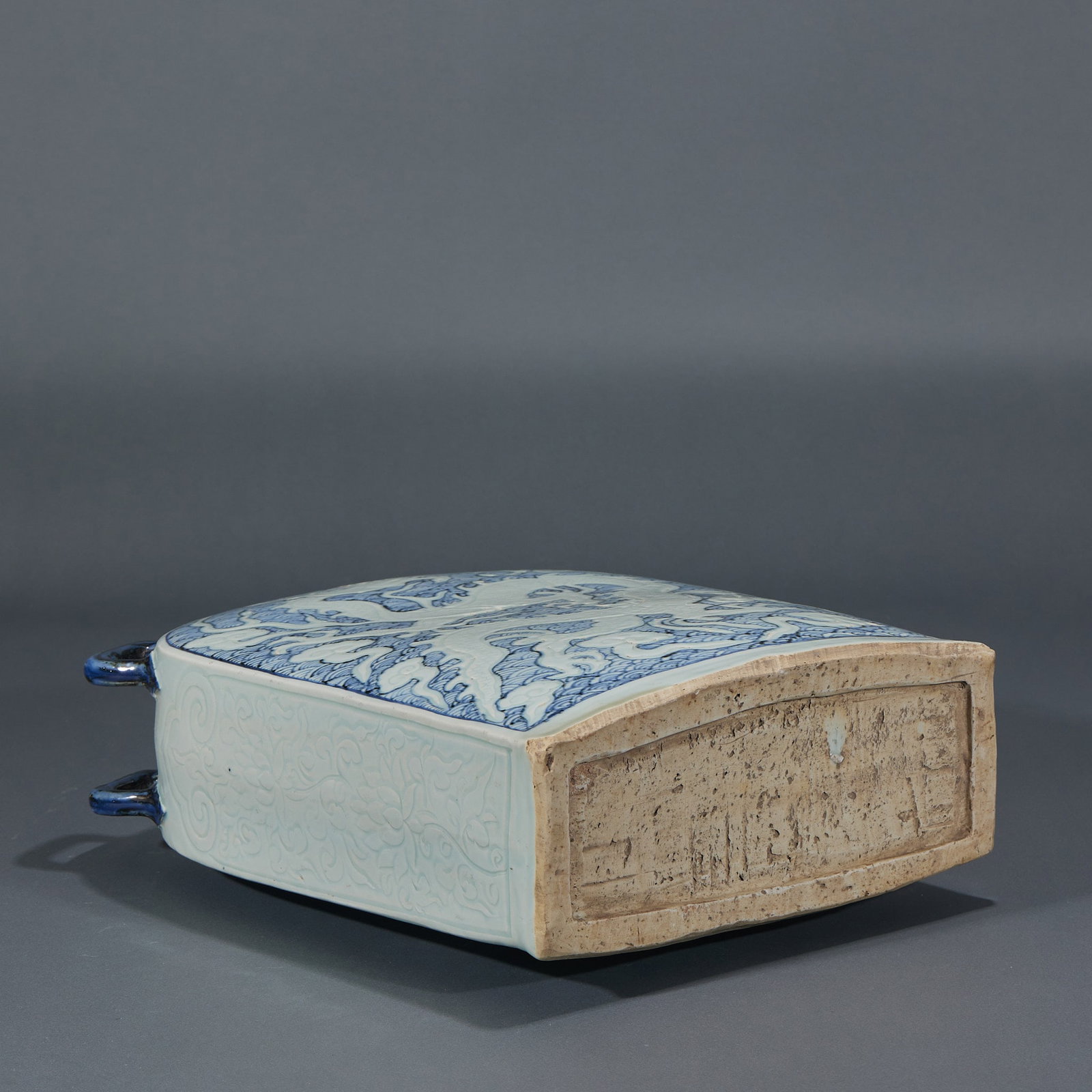 Ming Underglaze-Blue Dragon Flat Vase - 11