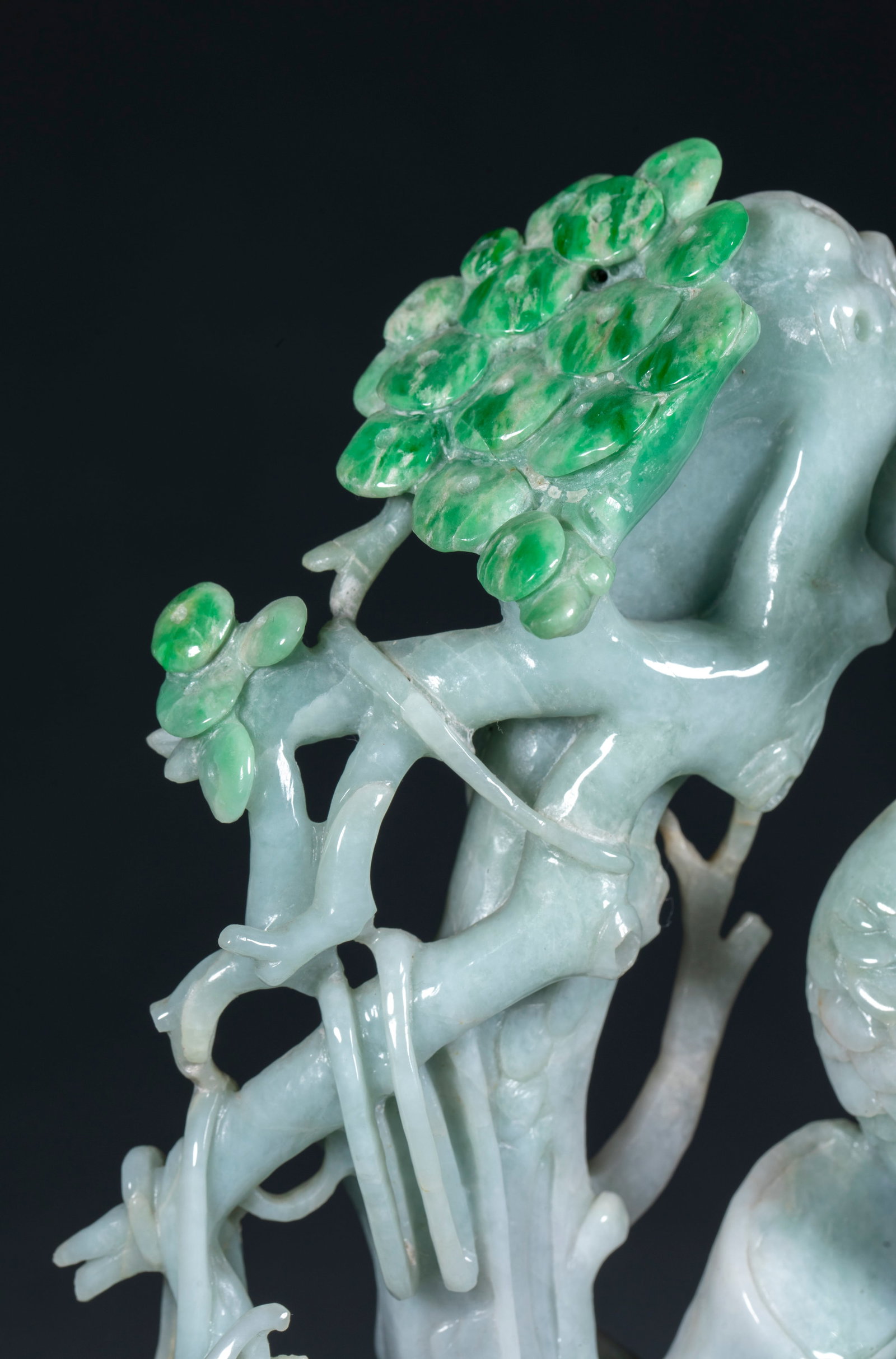 Jadeite Pine-Crane Extending-Years Ornament - 3