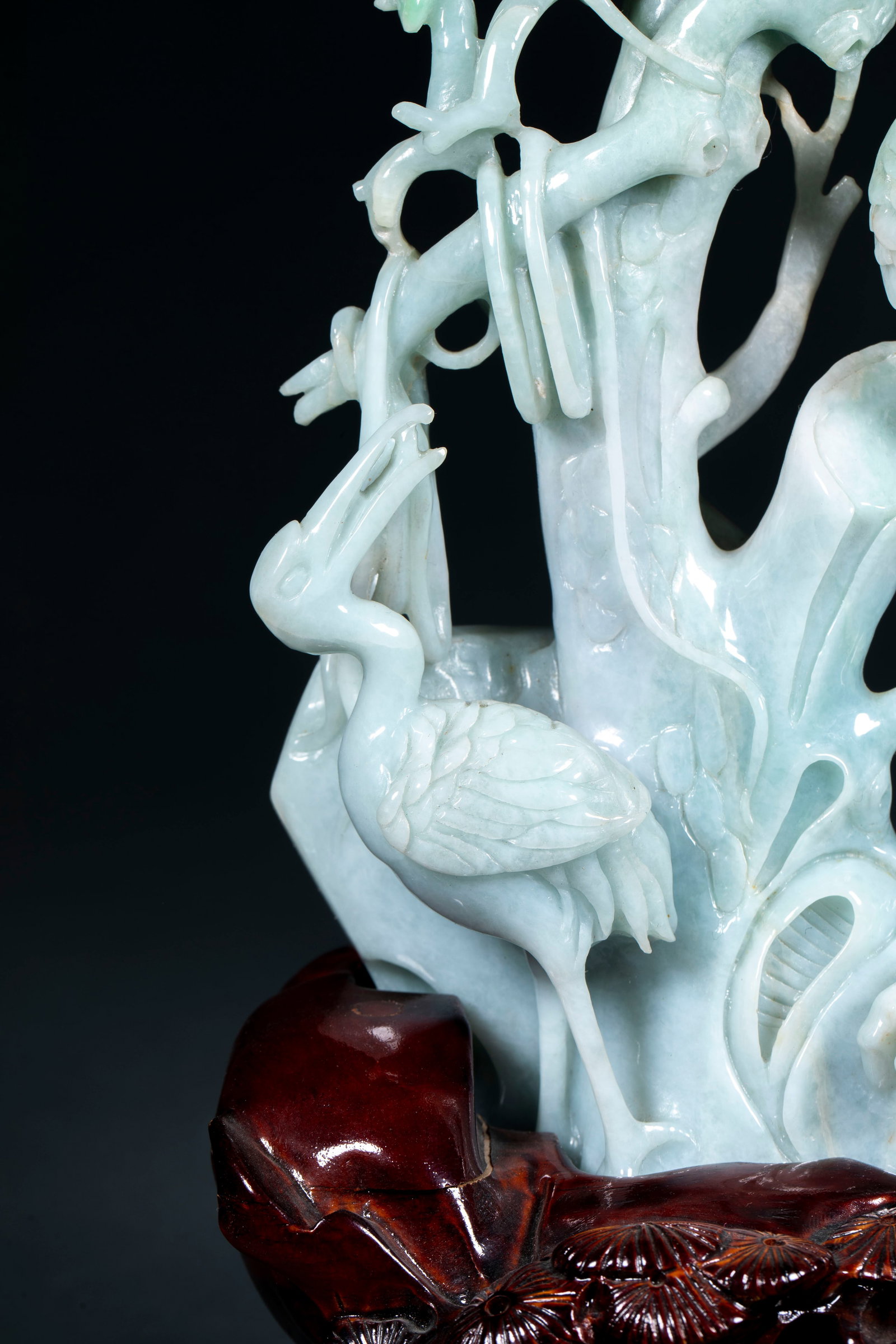 Jadeite Pine-Crane Extending-Years Ornament - 5