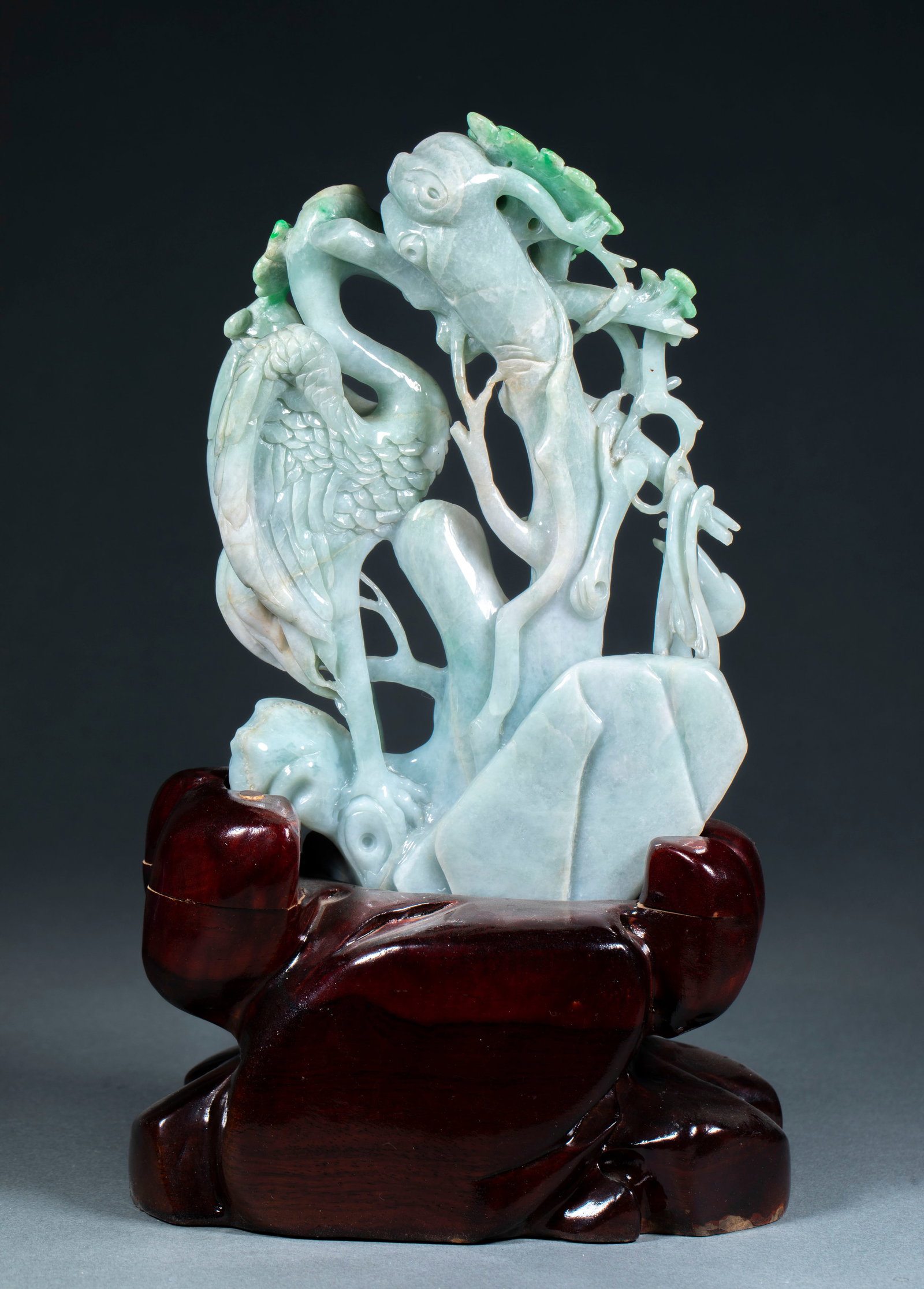 Jadeite Pine-Crane Extending-Years Ornament - 6