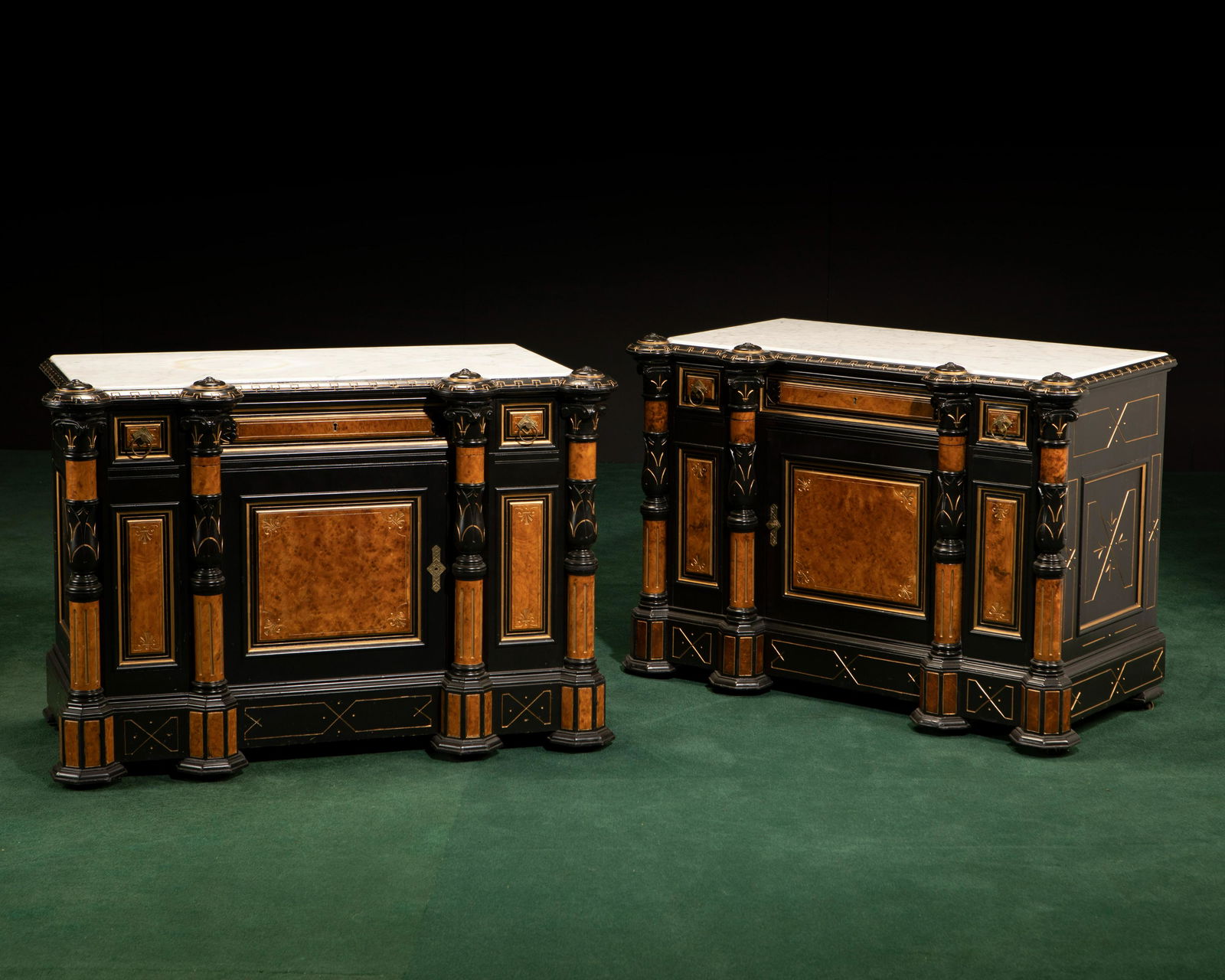 A pair of Victorian Renaissance Revival side chests (1 of 5)