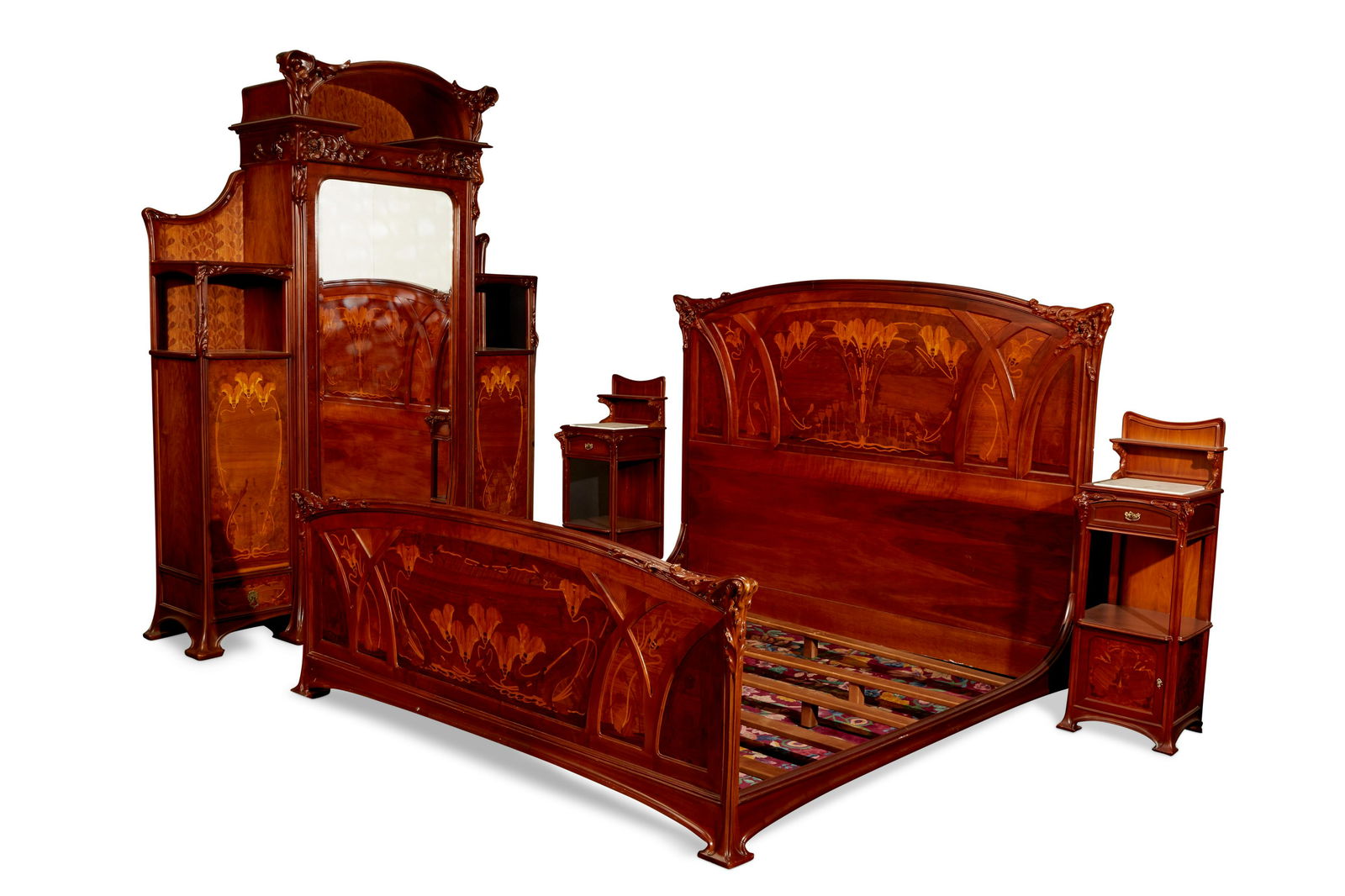 A Louis Majorelle-style French Art Nouveau bed set (1 of 1)