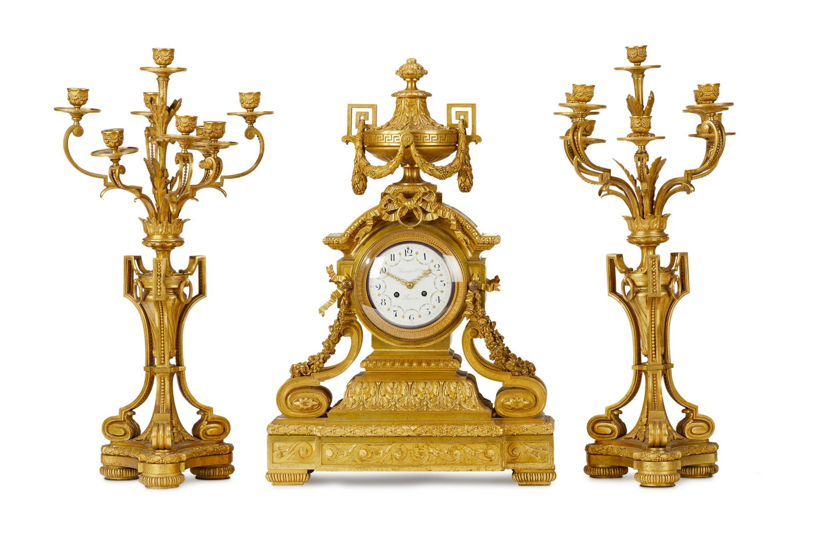 A French Louis XV-style clock and garniture set (1 of 7)