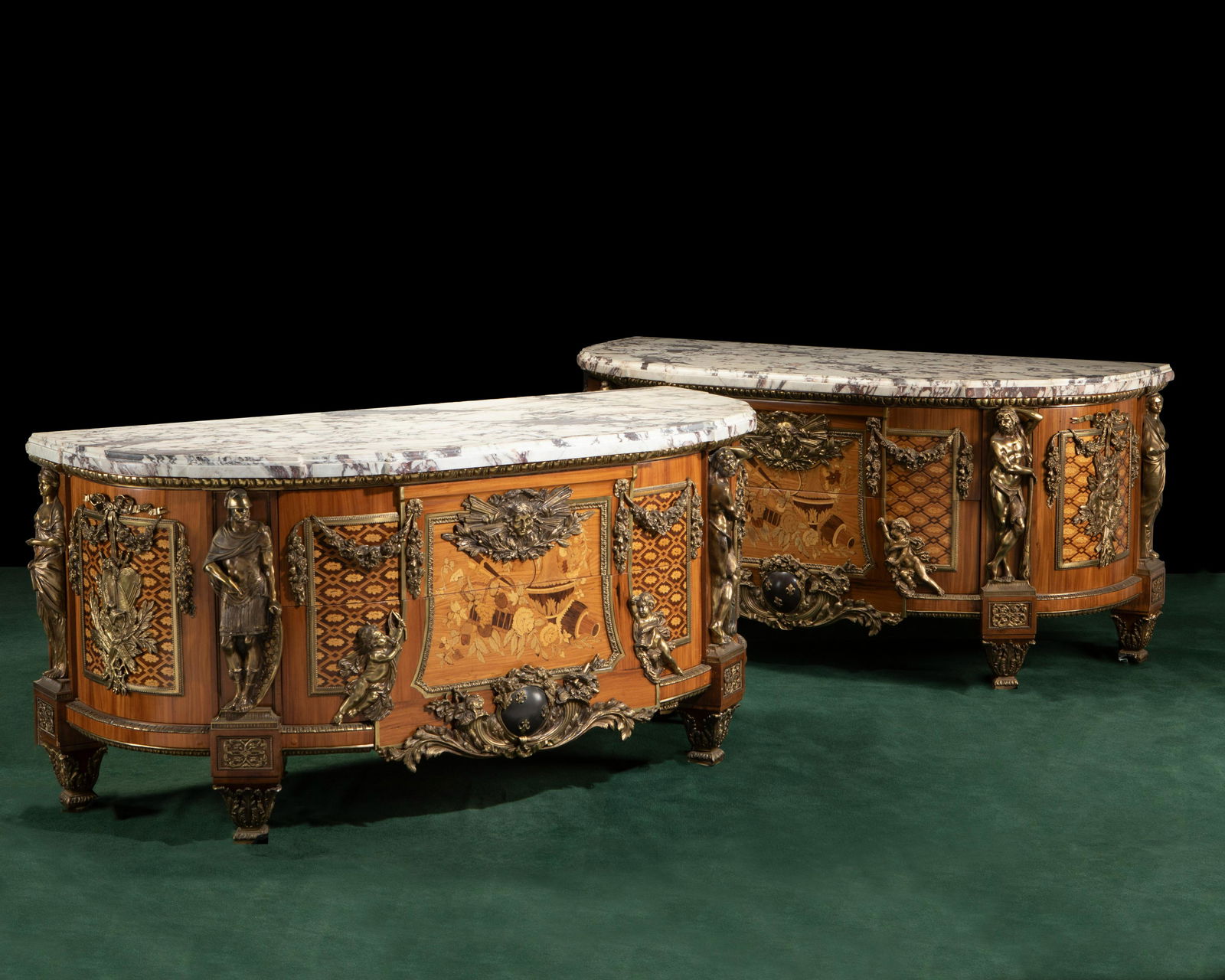A pair of French marble-top cabinets (1 of 8)