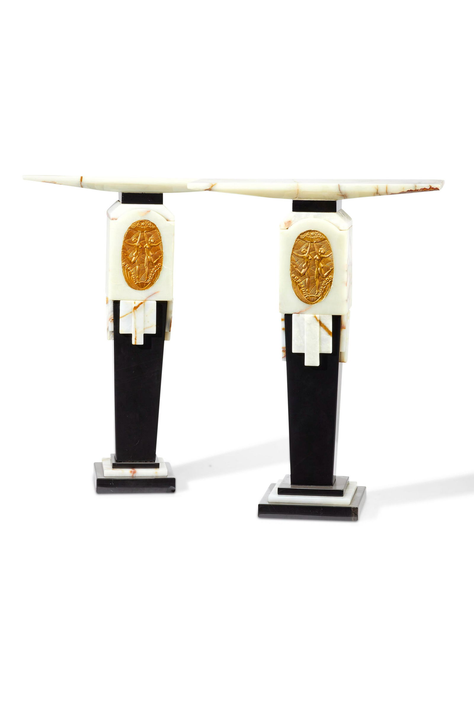 A pair of Art Deco-style onyx pedestals (1 of 6)