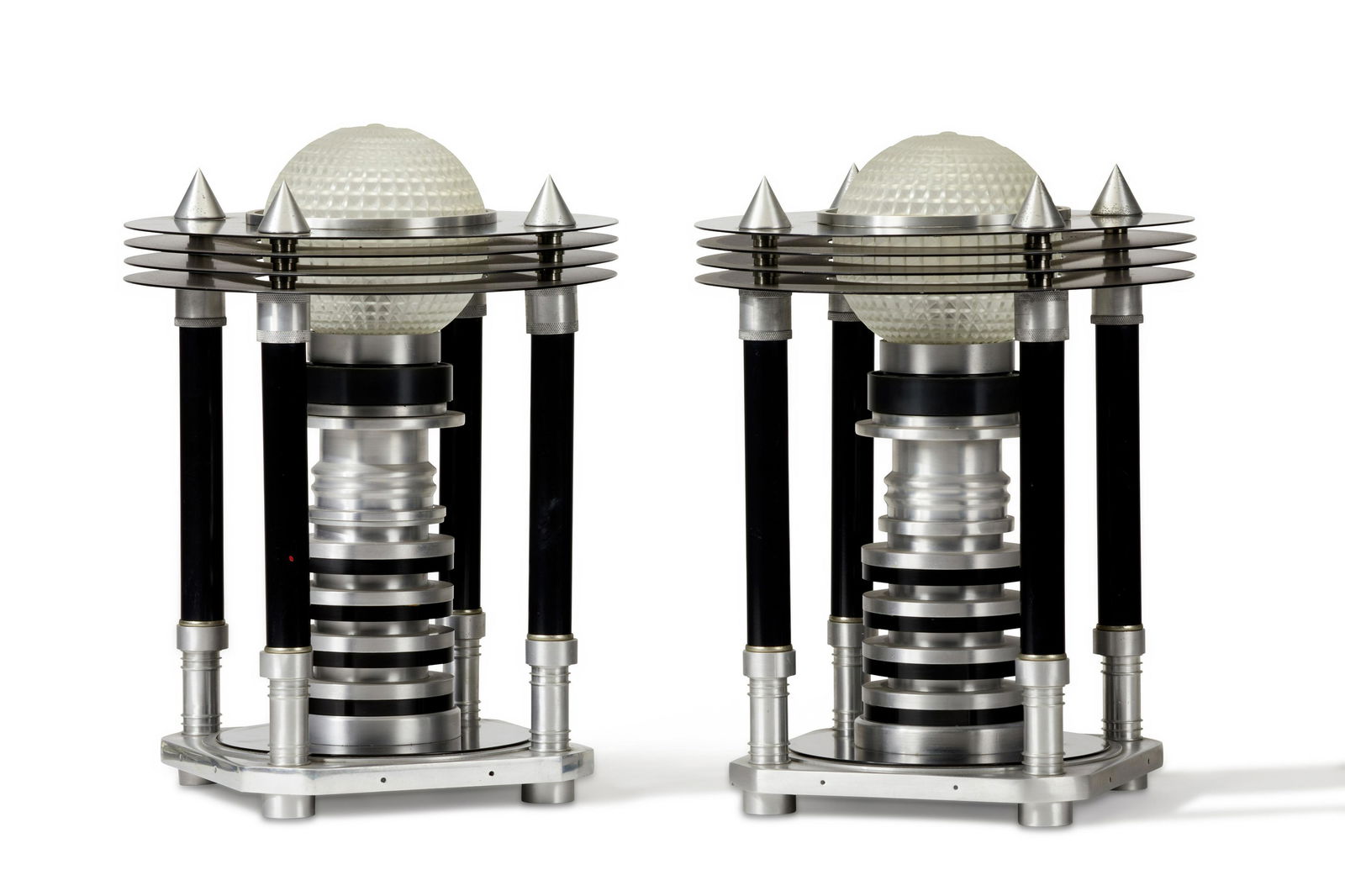 A pair of Machine Age-style table lamps (1 of 4)