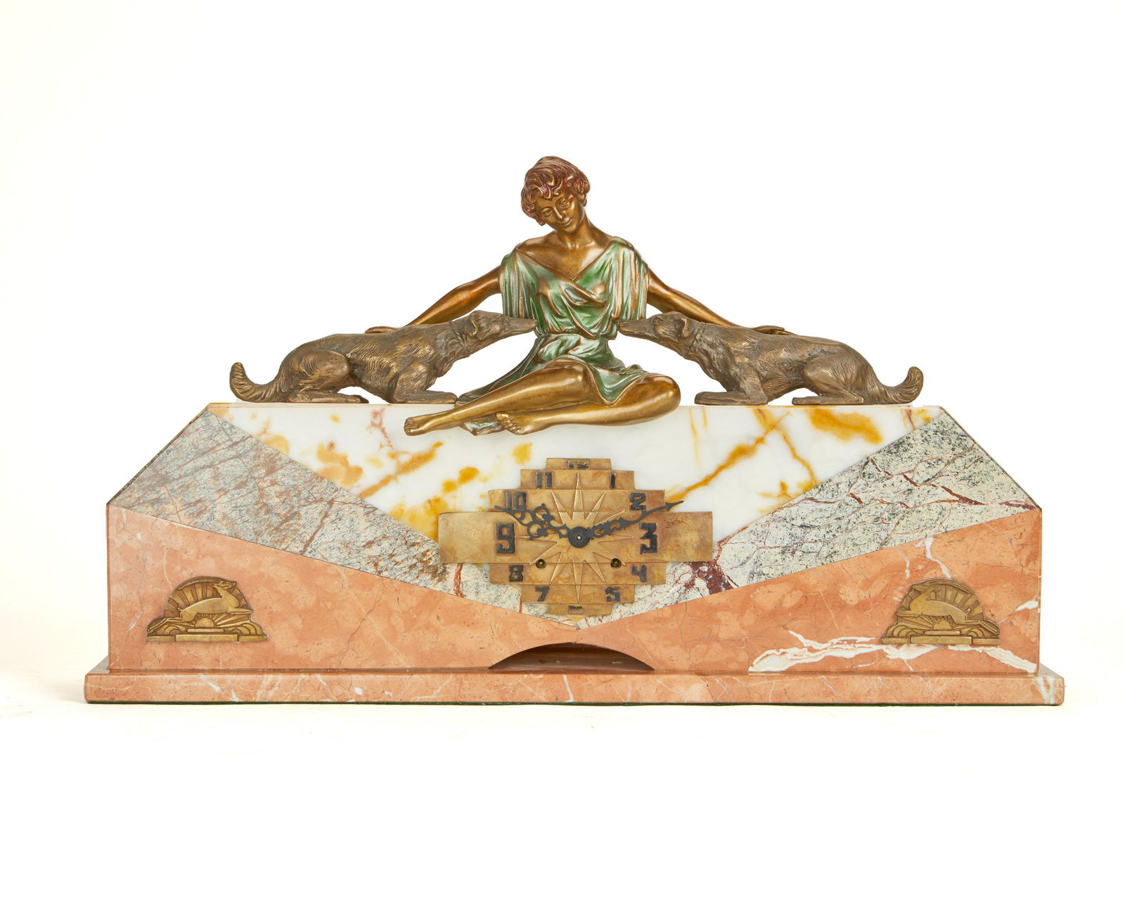 An Art Deco French figural mantel clock (1 of 8)