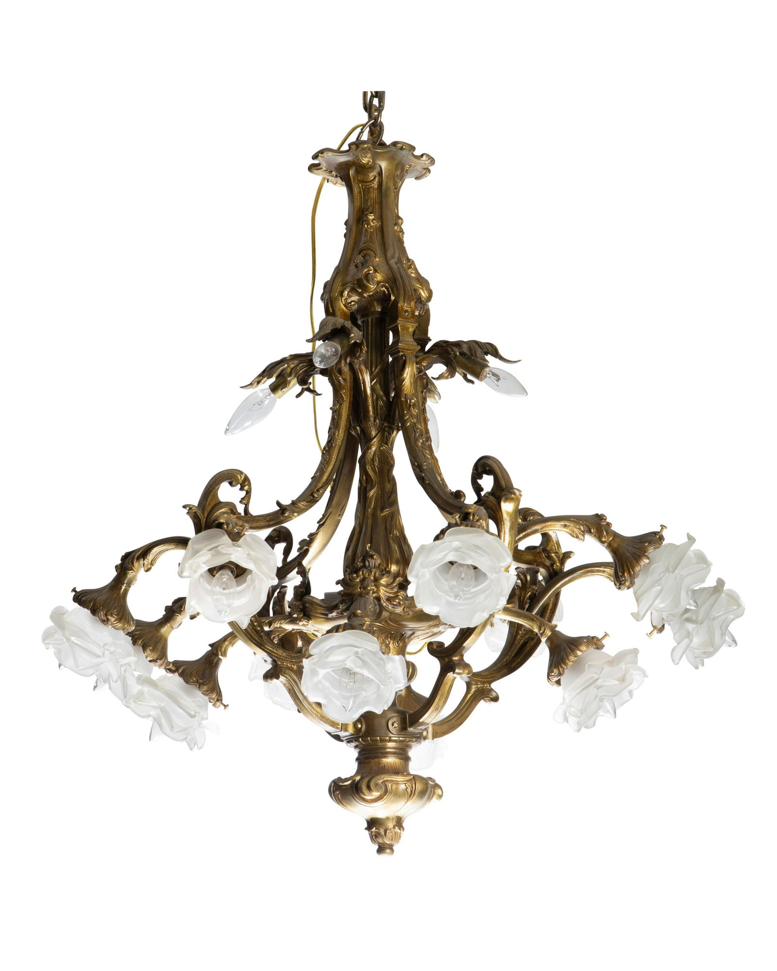 A French gilt-bronze chandelier (1 of 2)