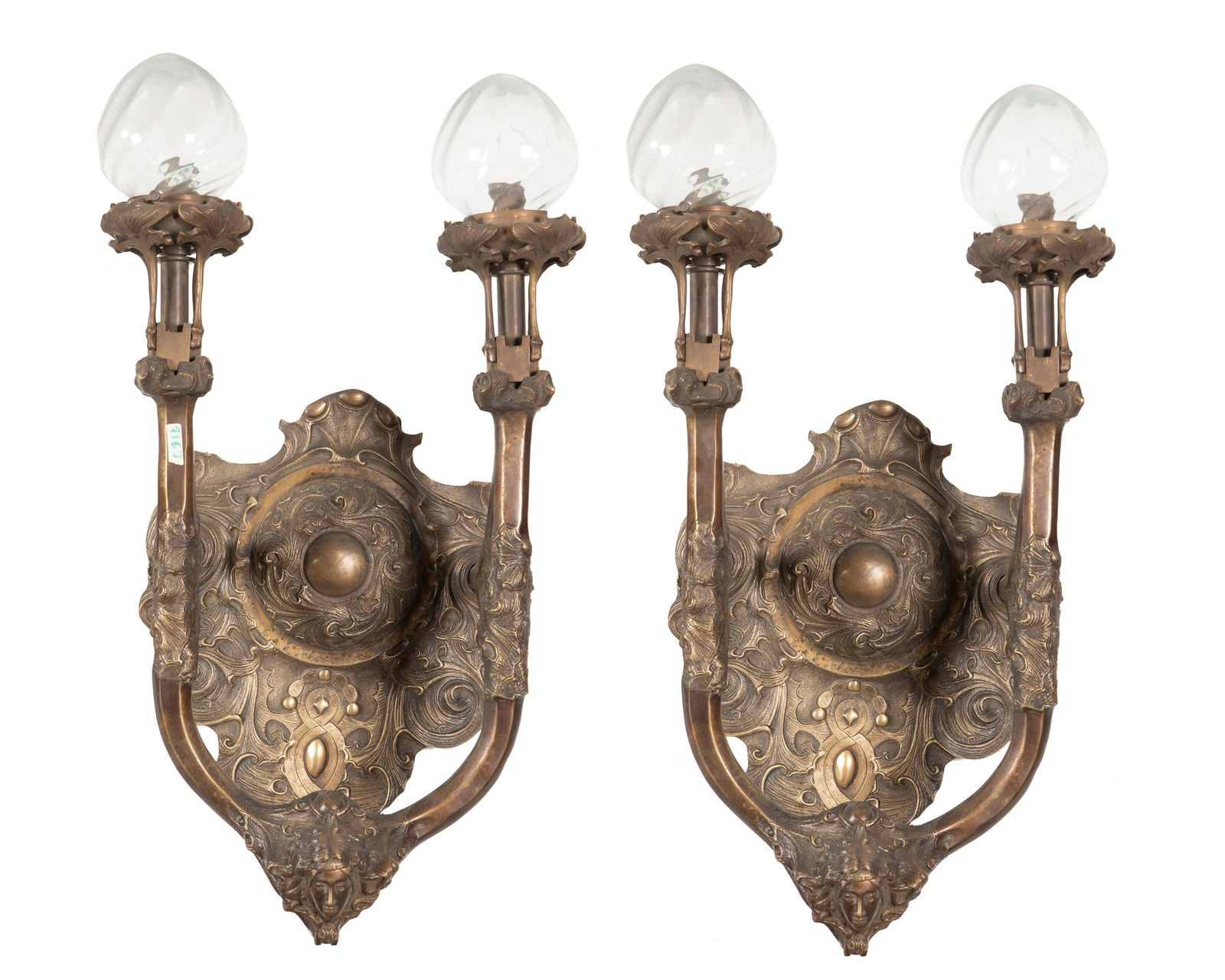 A pair of Art Nouveau figural sconces (1 of 2)