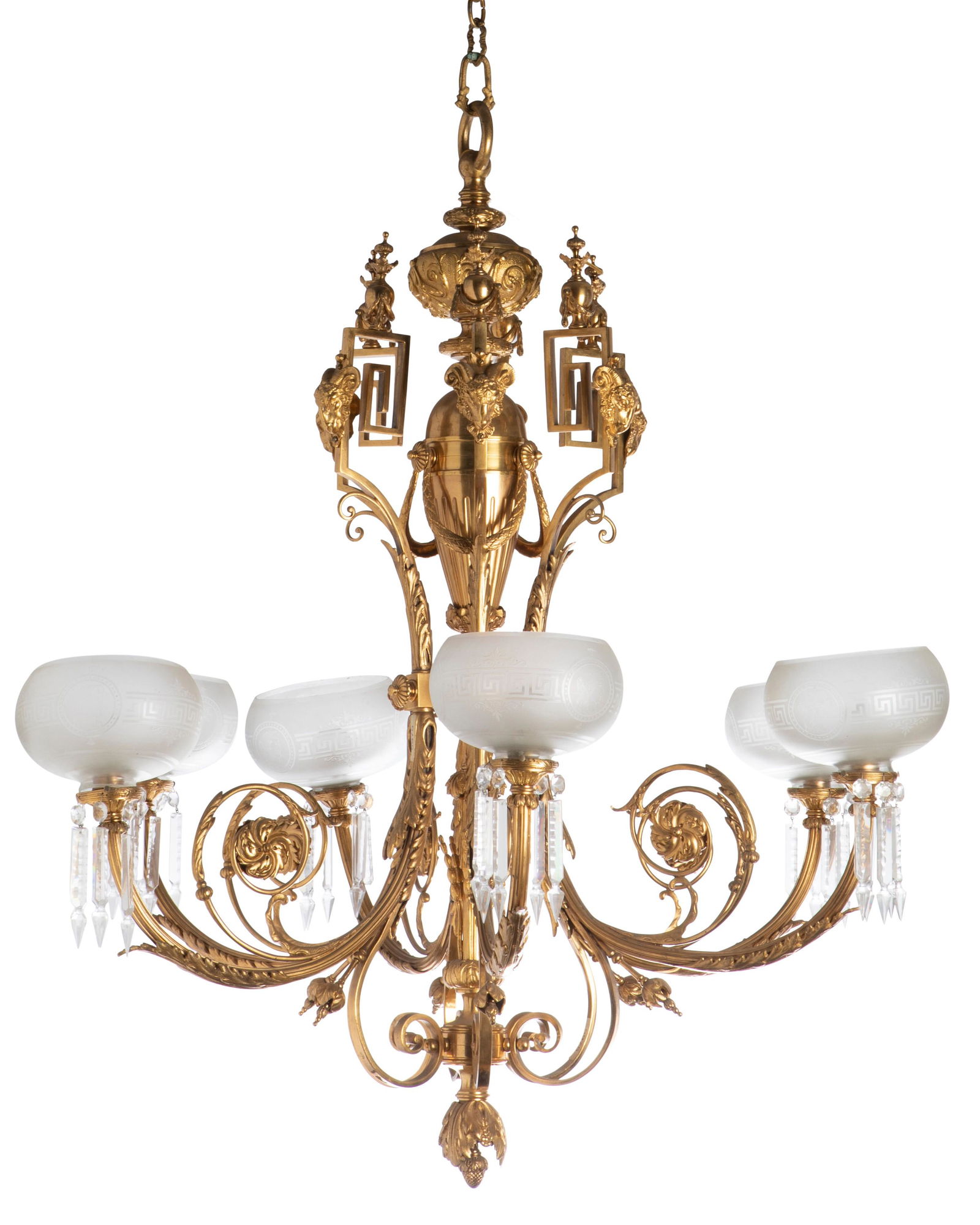 A French gilt-bronze chandelier (1 of 2)