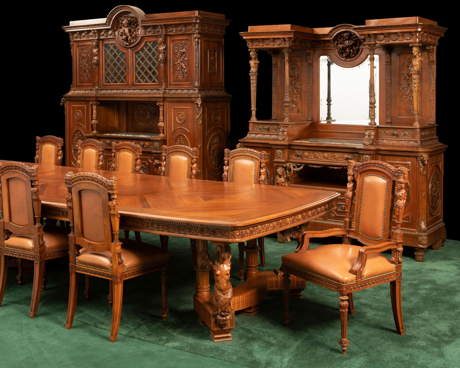 An Italian carved wood dining set (1 of 20)