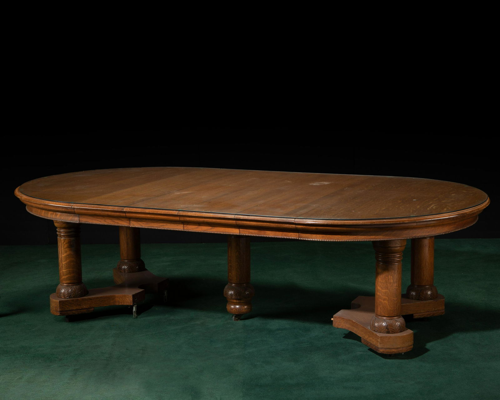 An American oak dining room table (1 of 3)