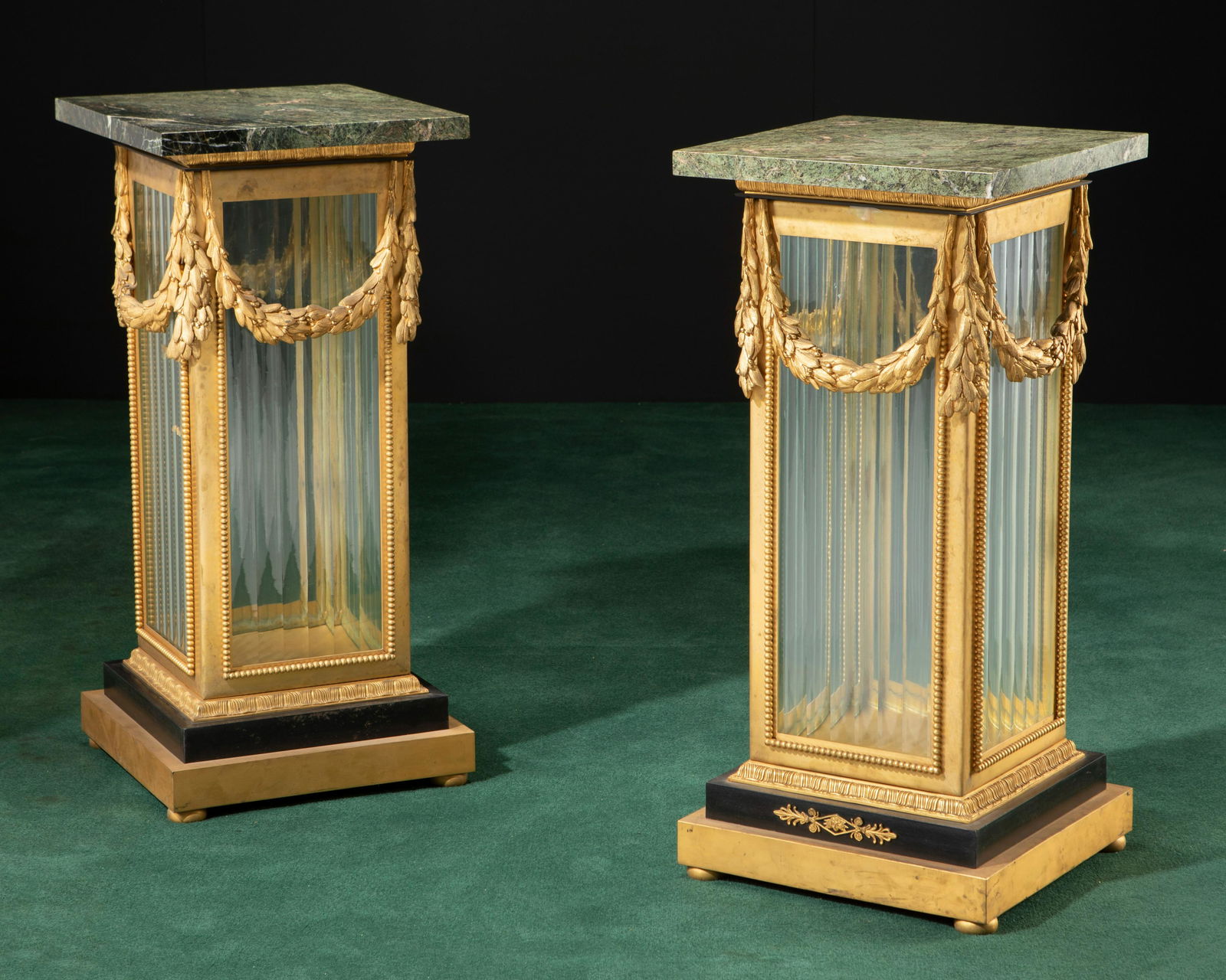 A pair of gilt-bronze and crystal pedestals (1 of 3)
