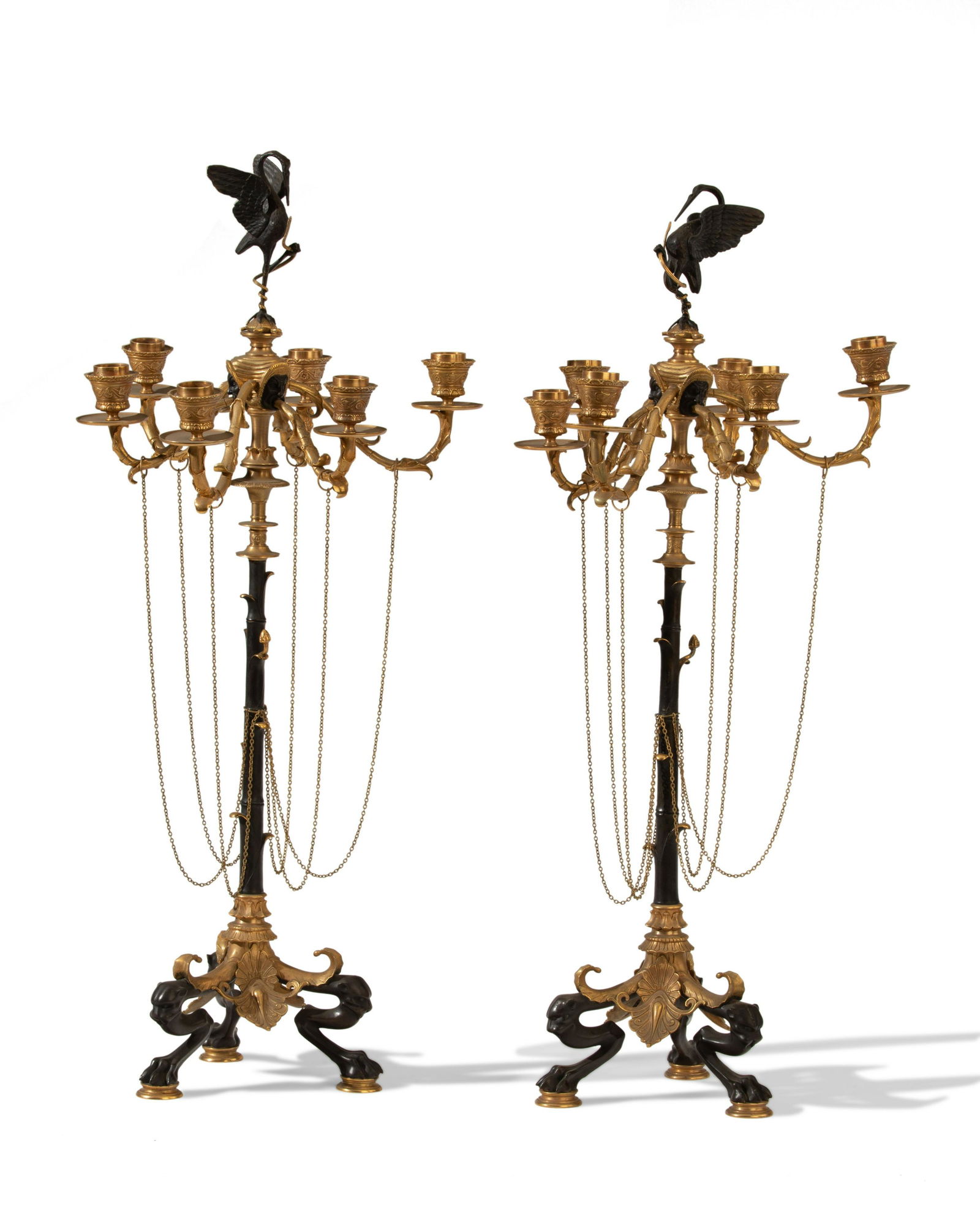 A pair of bronze Egyptian Revival candelabra (1 of 4)