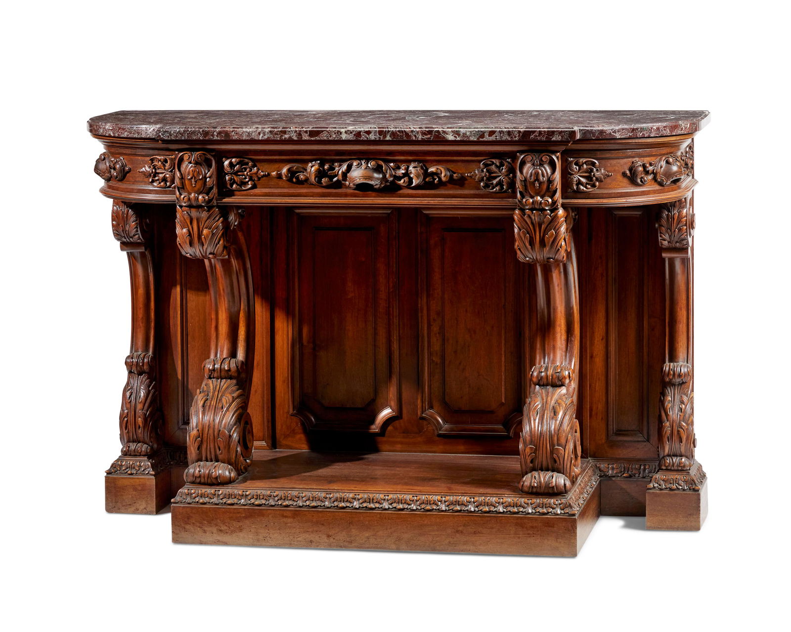 A Horner-style mahogany and marble console table (1 of 8)