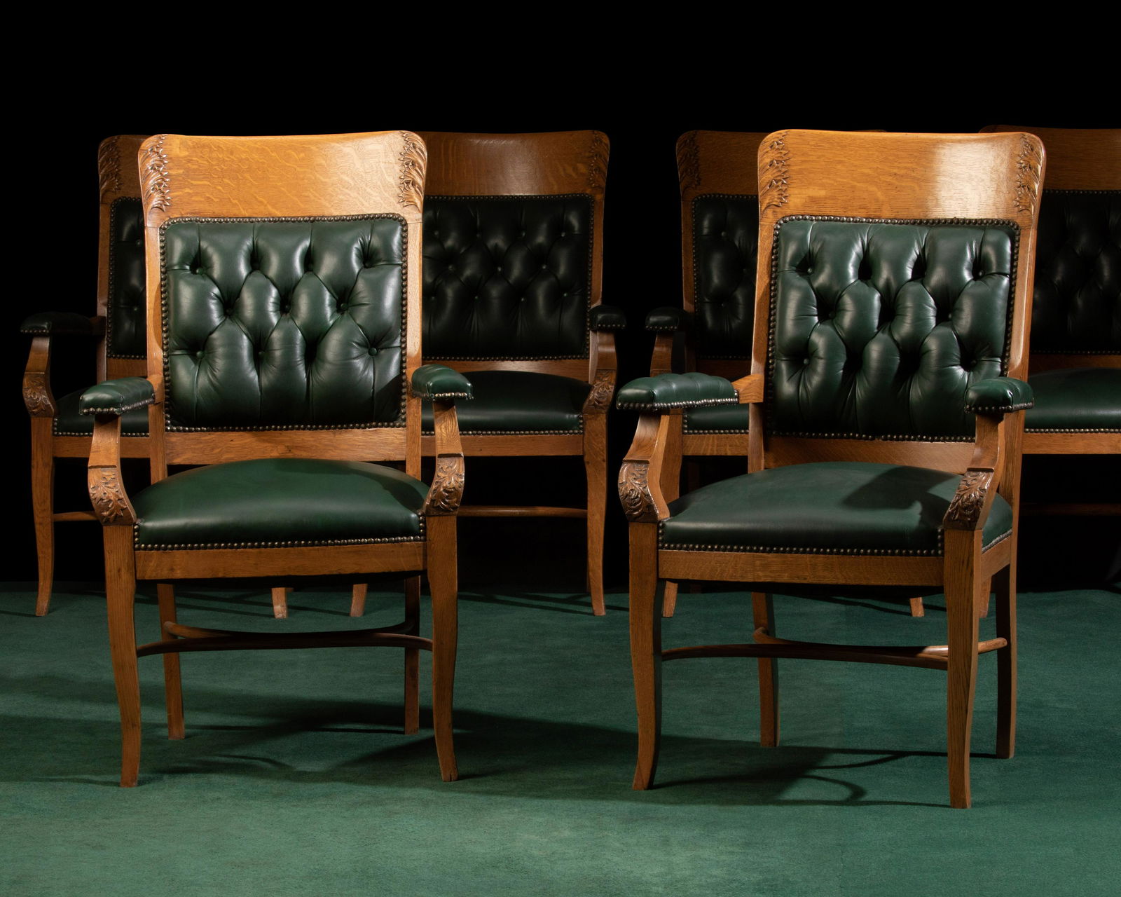 A set of American oak armchairs (1 of 3)