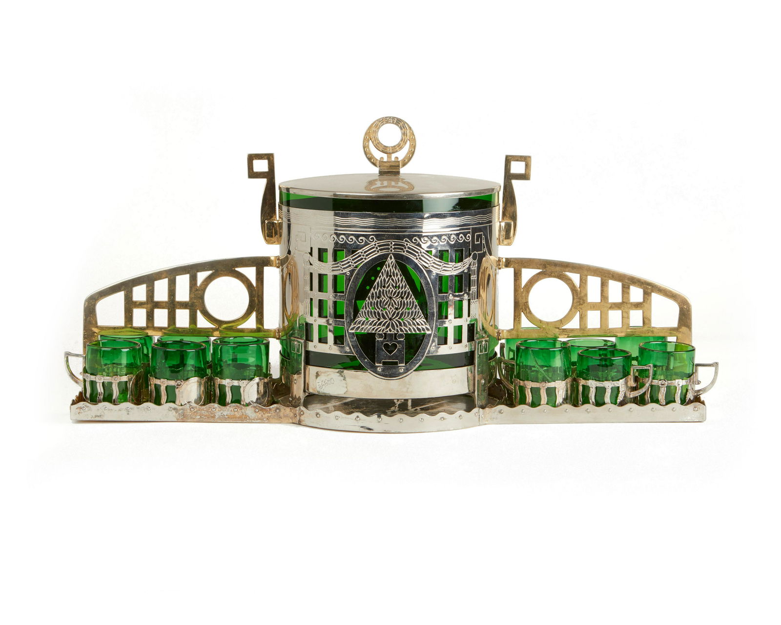 A German Secessionist silver plate punch set (1 of 6)