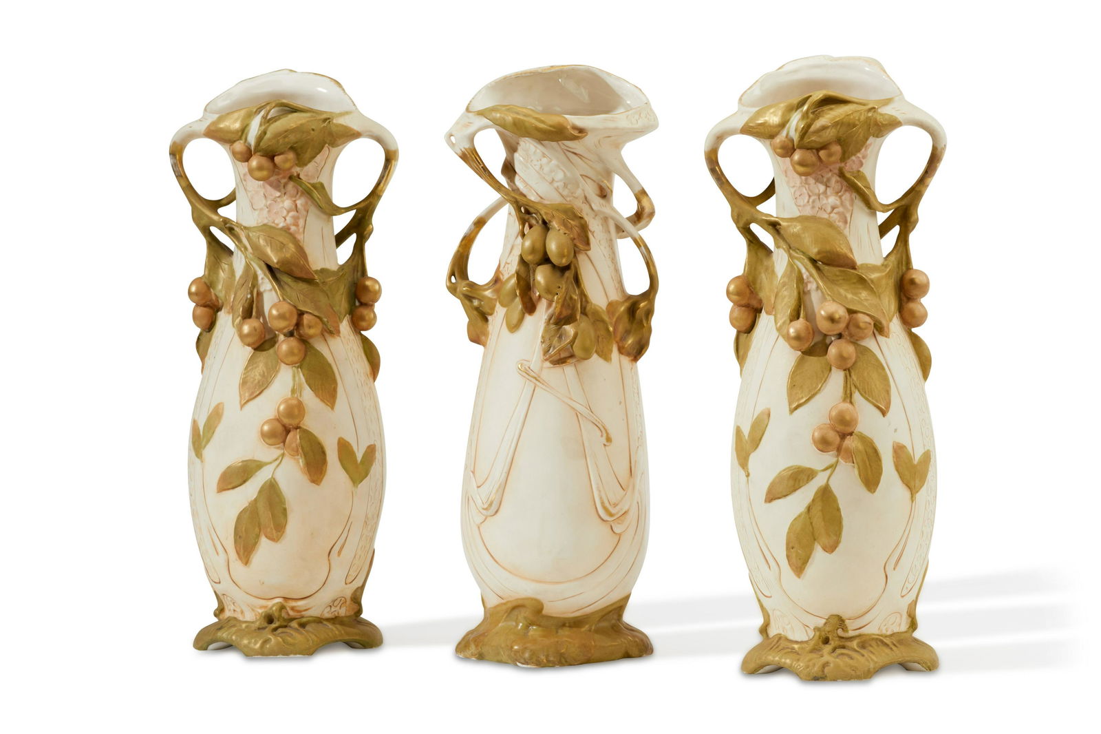 Three Royal Dux pottery vases (1 of 15)