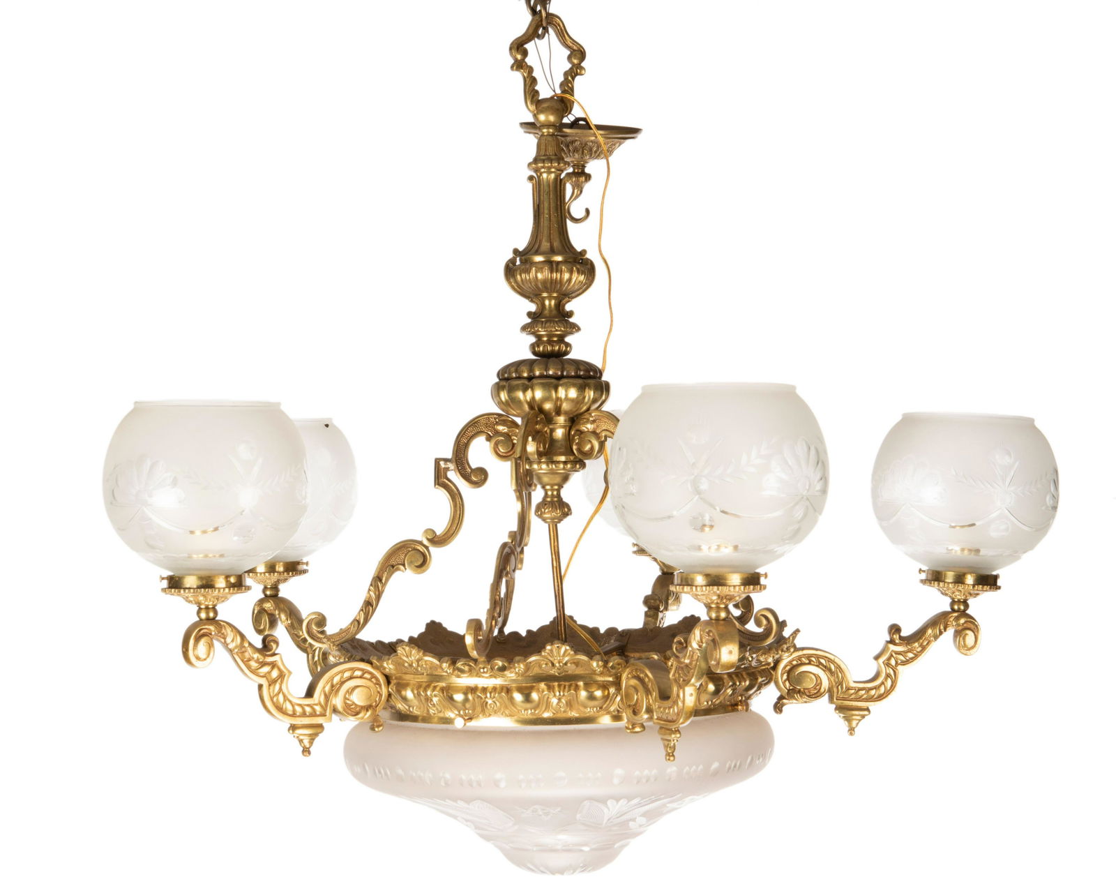 A Victorian bronze chandelier (1 of 4)