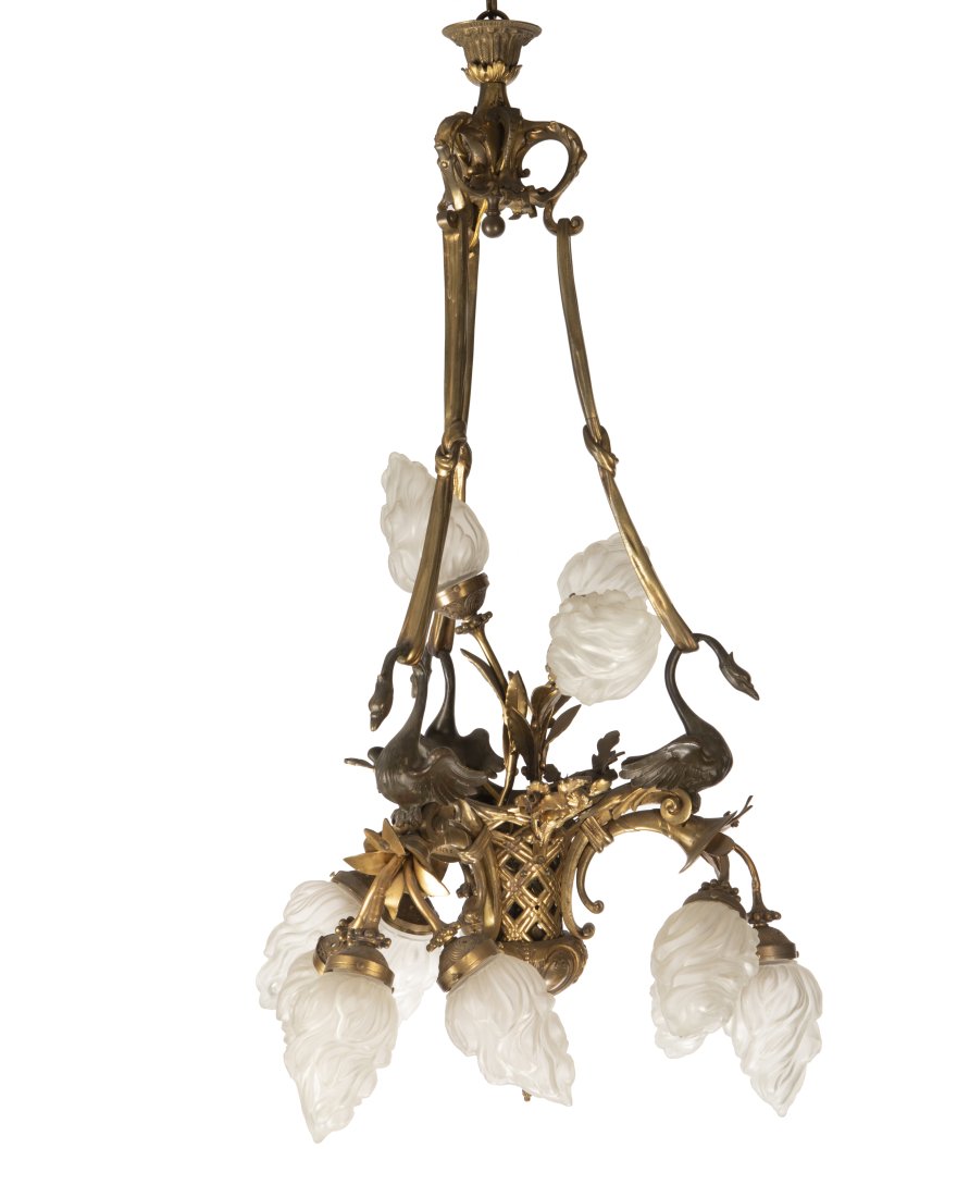 An American Empire-style bronze chandelier (1 of 4)