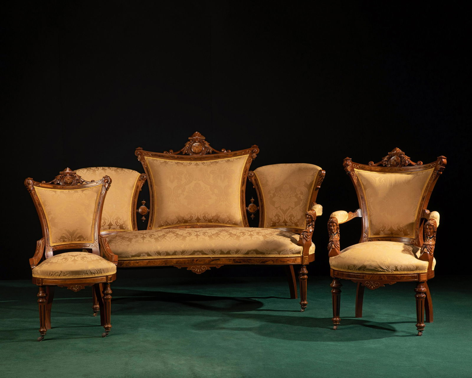 An American Victorian Renaissance Revival parlor set (1 of 4)