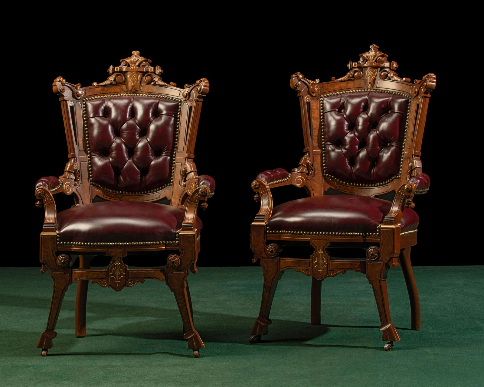 A pair of Victorian Renaissance Revival armchairs (1 of 3)