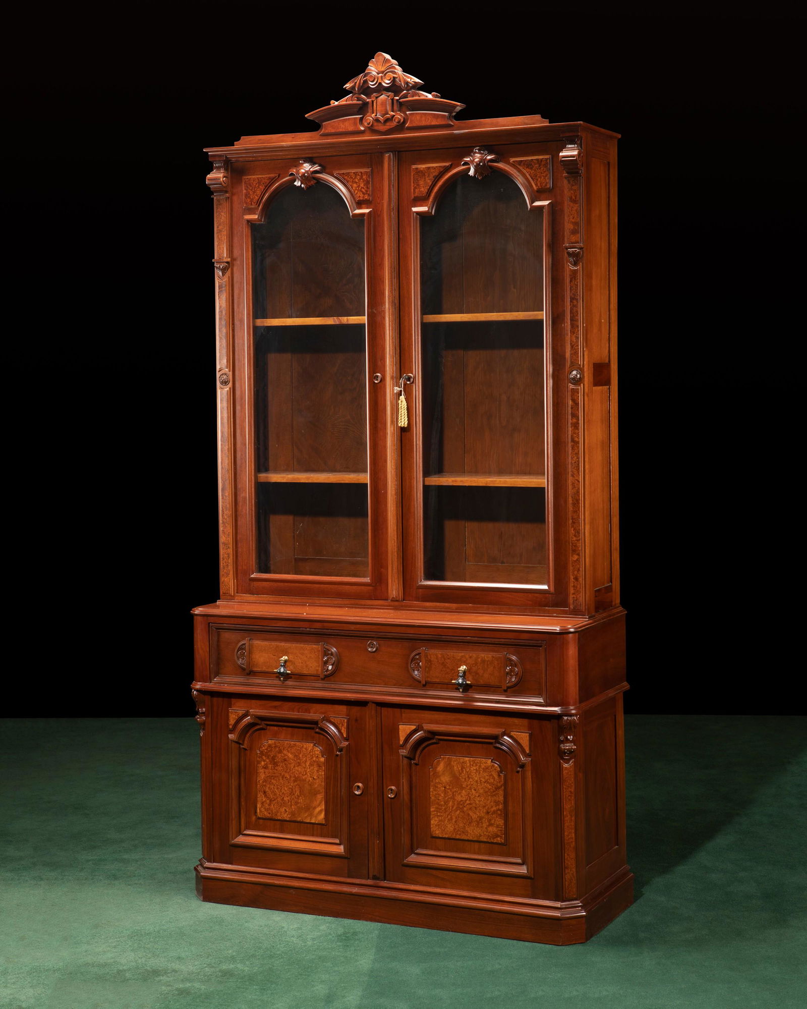 An American Victorian Renaissance Revival secretary bookcase (1 of 7)