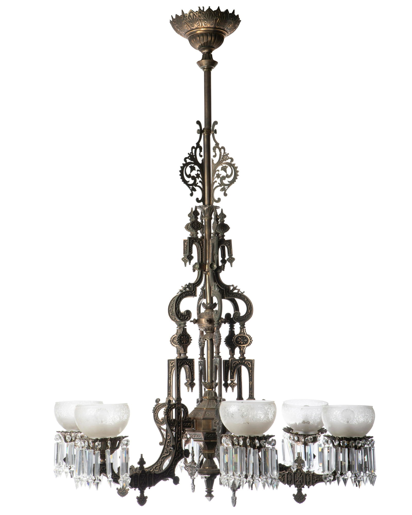 A monumental American bronze chandelier (1 of 3)