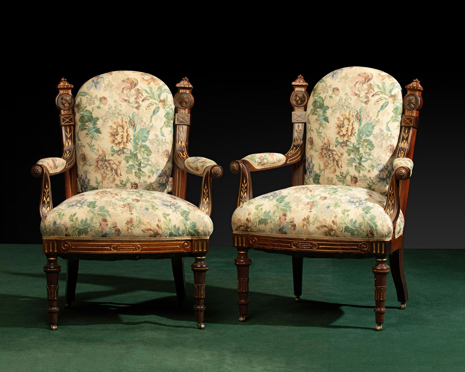 A pair of American Victorian armchairs (1 of 4)