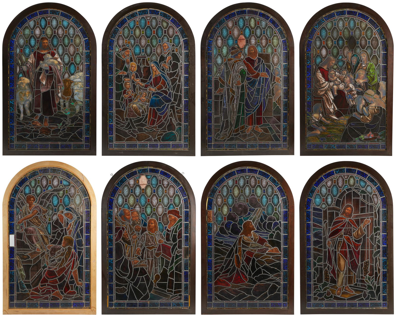 A set of devotional leaded glass windows (1 of 20)