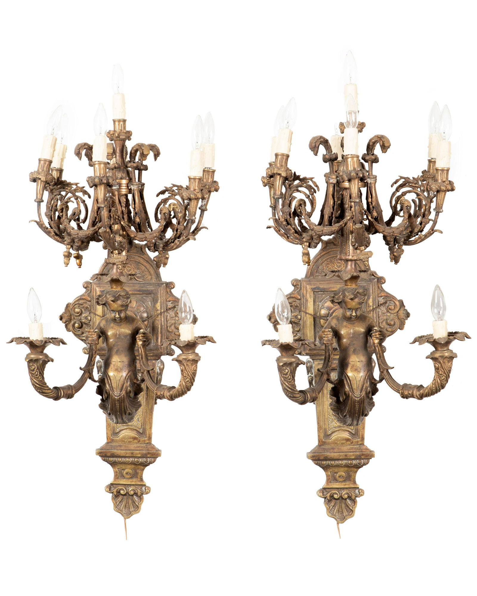 A pair of Italian Renaissance-style figural scones (1 of 2)