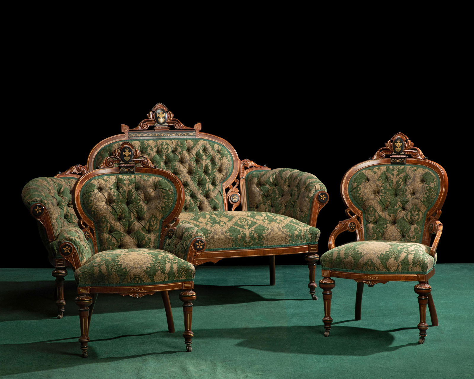 An American Victorian Renaissance Revival parlor set (1 of 4)