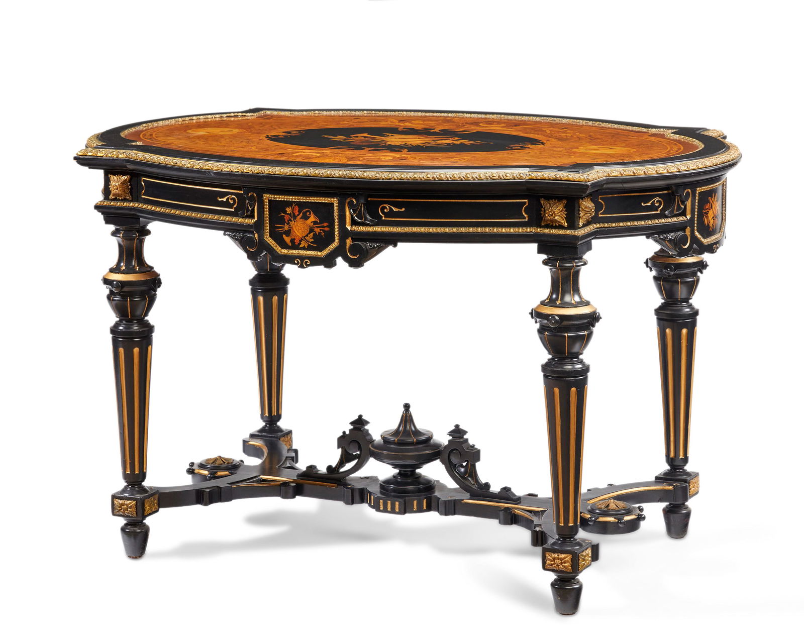An American Victorian Renaissance Revival parlor/library table (1 of 5)