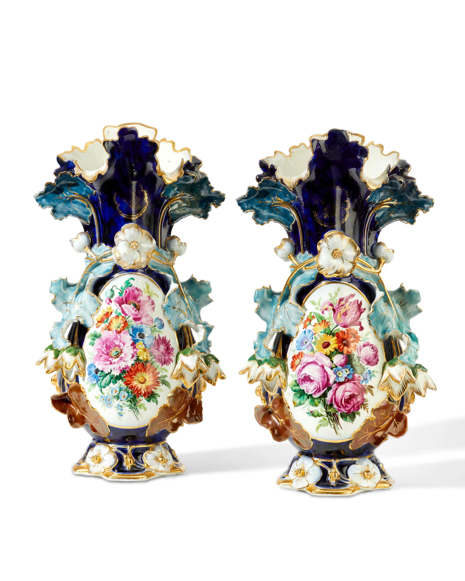 A pair of French Old Paris porcelain vases (1 of 5)