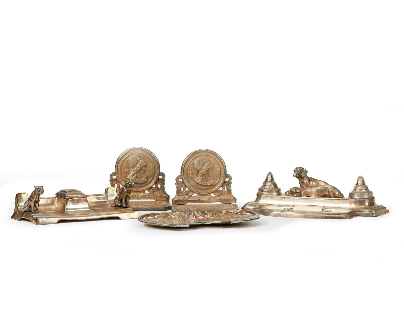 A group of silver plate desk items (1 of 6)