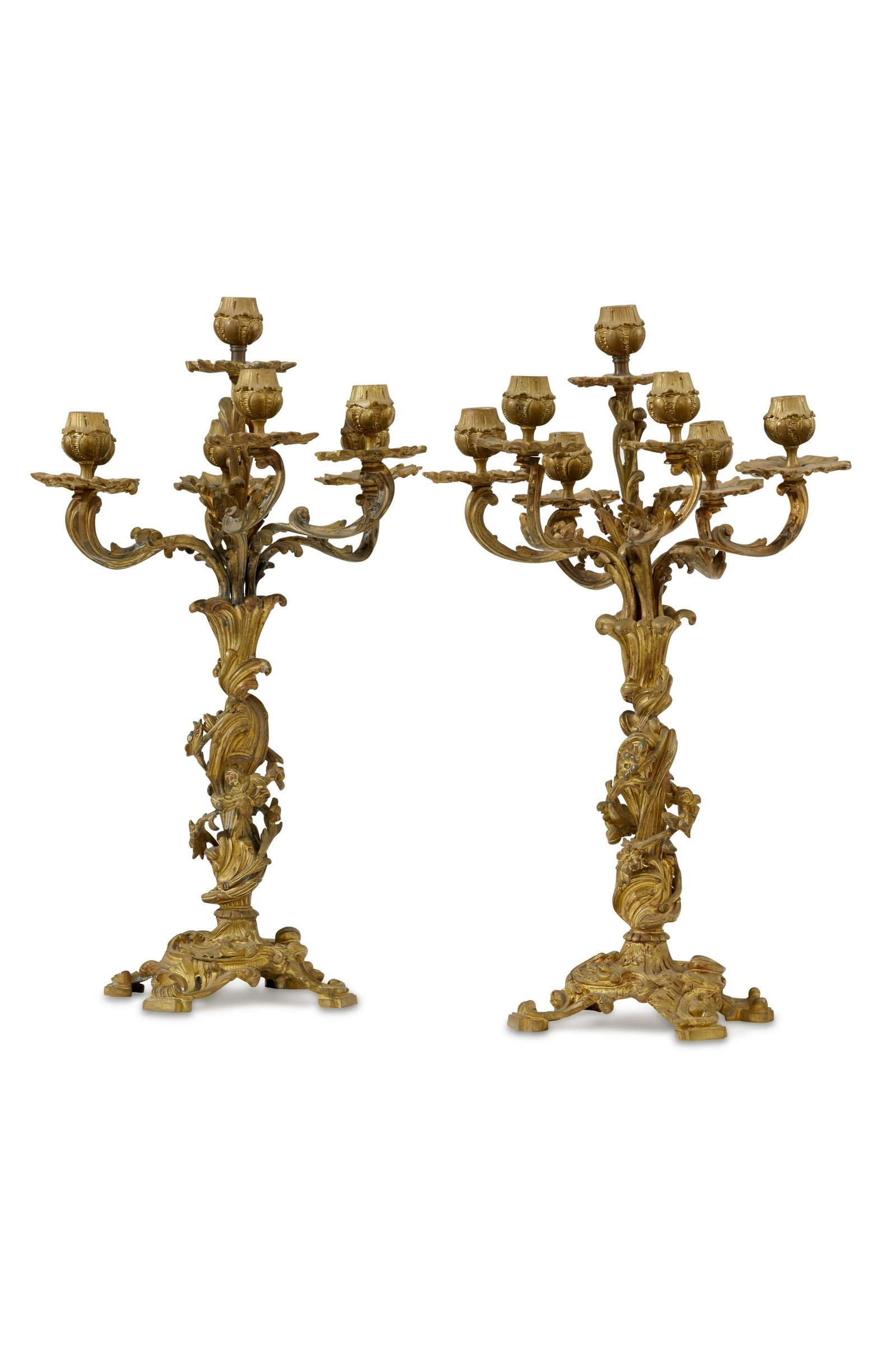A pair of French Rococo-style d'ore candelabra (1 of 5)