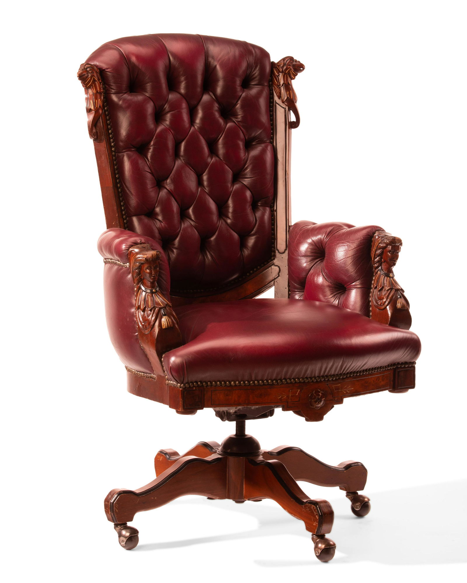 An American Victorian Renaissance Revival desk chair (1 of 4)