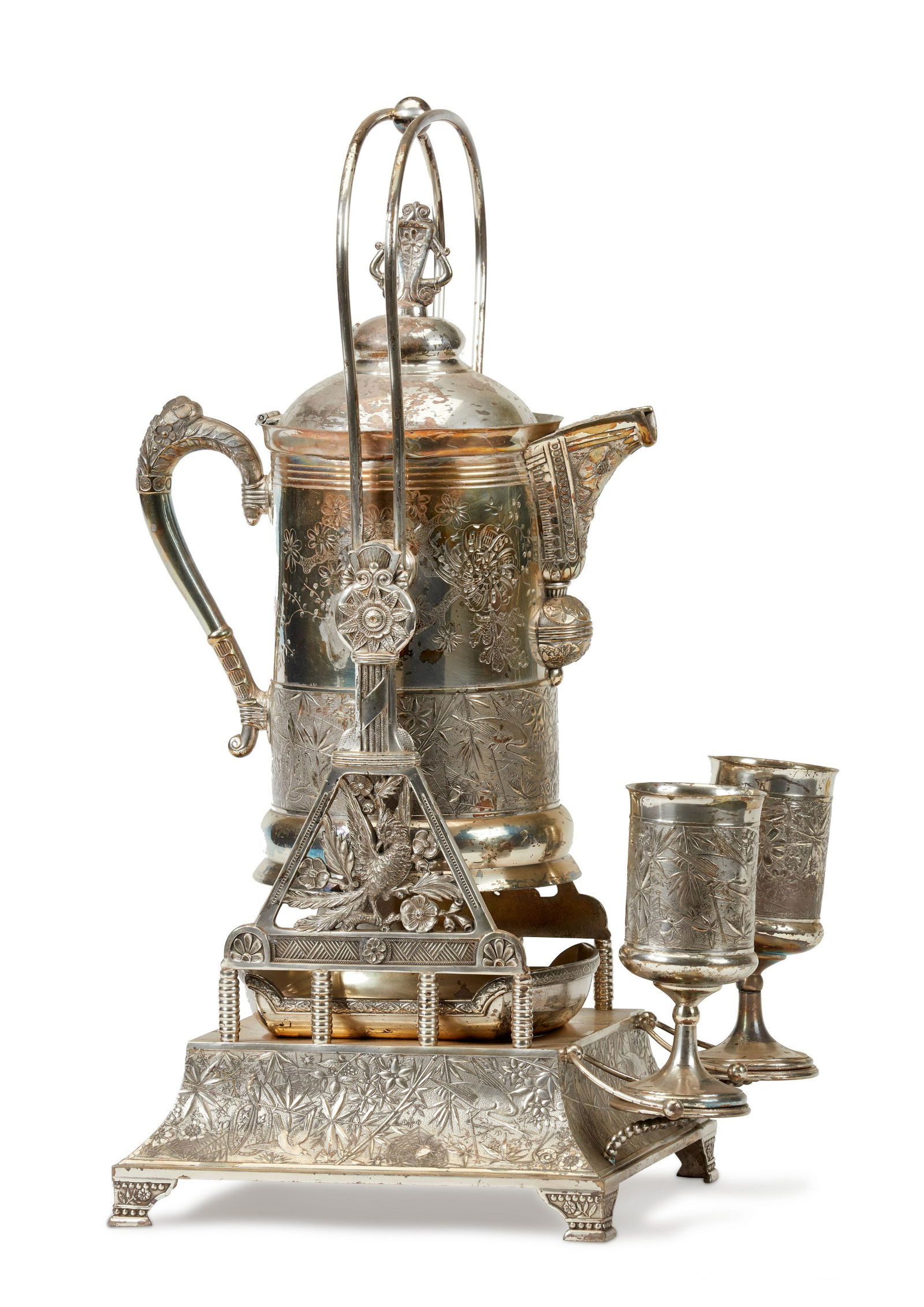 A Victorian silver-plated tipping server (1 of 7)