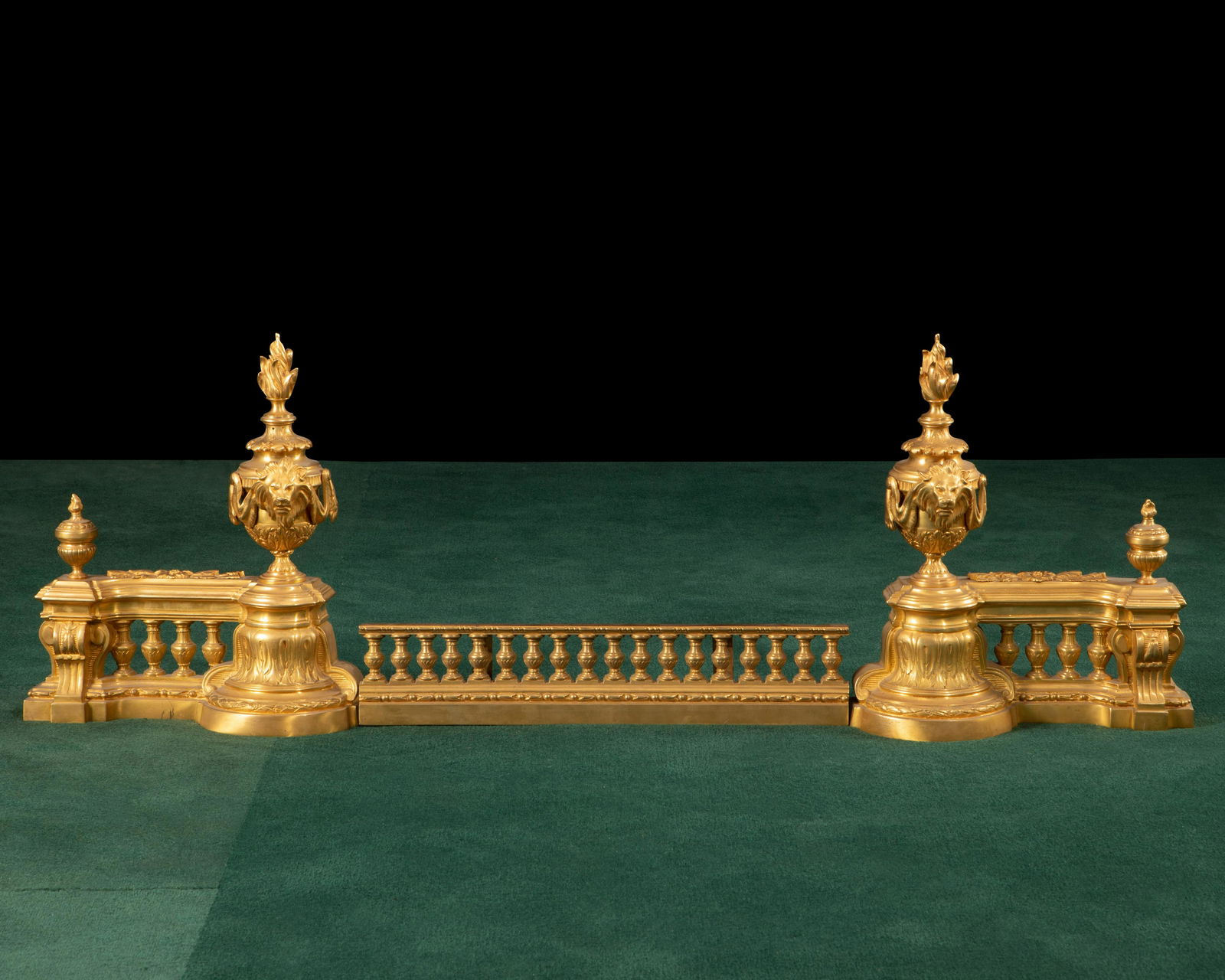 A set of French Louis XVI-style gilt-bronze chenets (1 of 3)