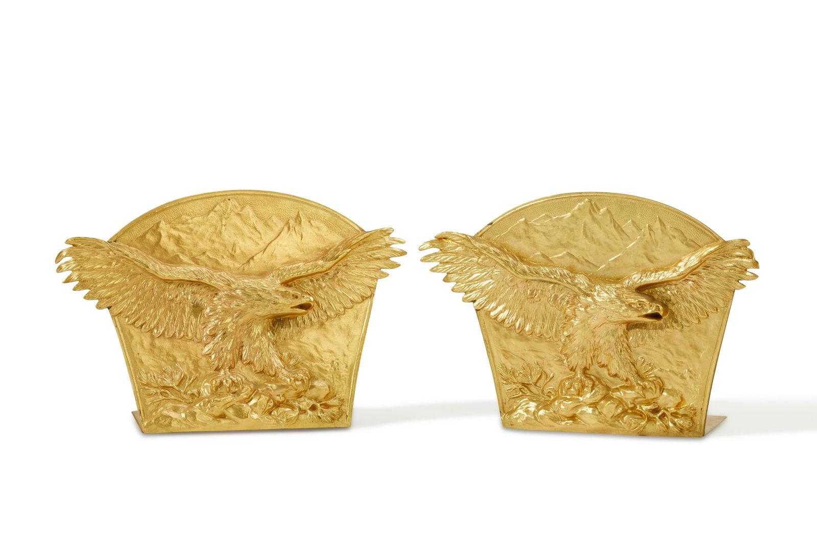 A pair of gilt-metal eagle bookends (1 of 9)