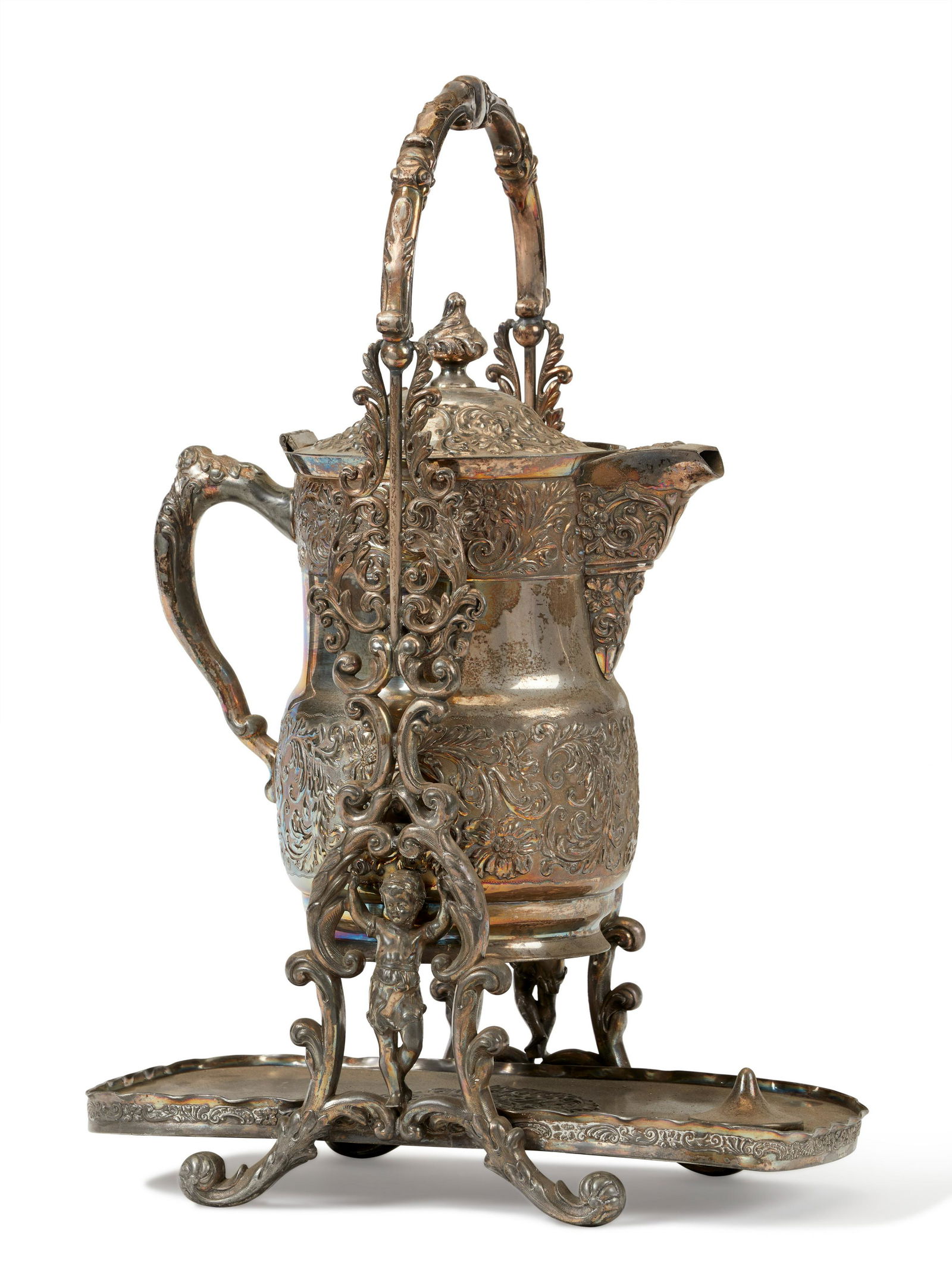 A Victorian silver-plated tipping server (1 of 6)