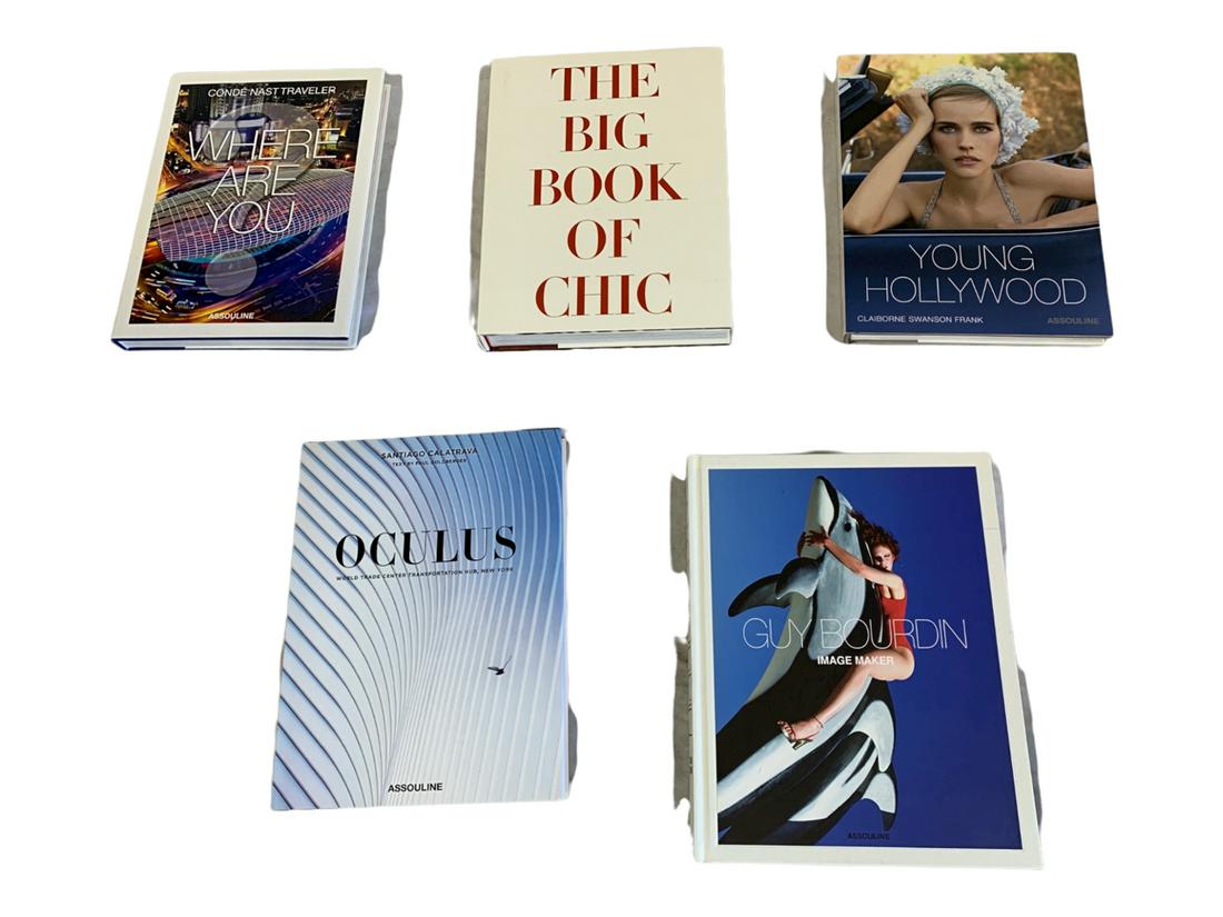 Assorted Coffee Table Books by Assouline; Qty: 5: Assorted Coffee Table Books by Assouline; Qty: 5 - Conde Nast Where Are you Now (Assouline), The Big Book of Chic, Young Hollywood, Oculus (Assouline), Guy Bourdin Image Maker Dimensions: Storage ID: