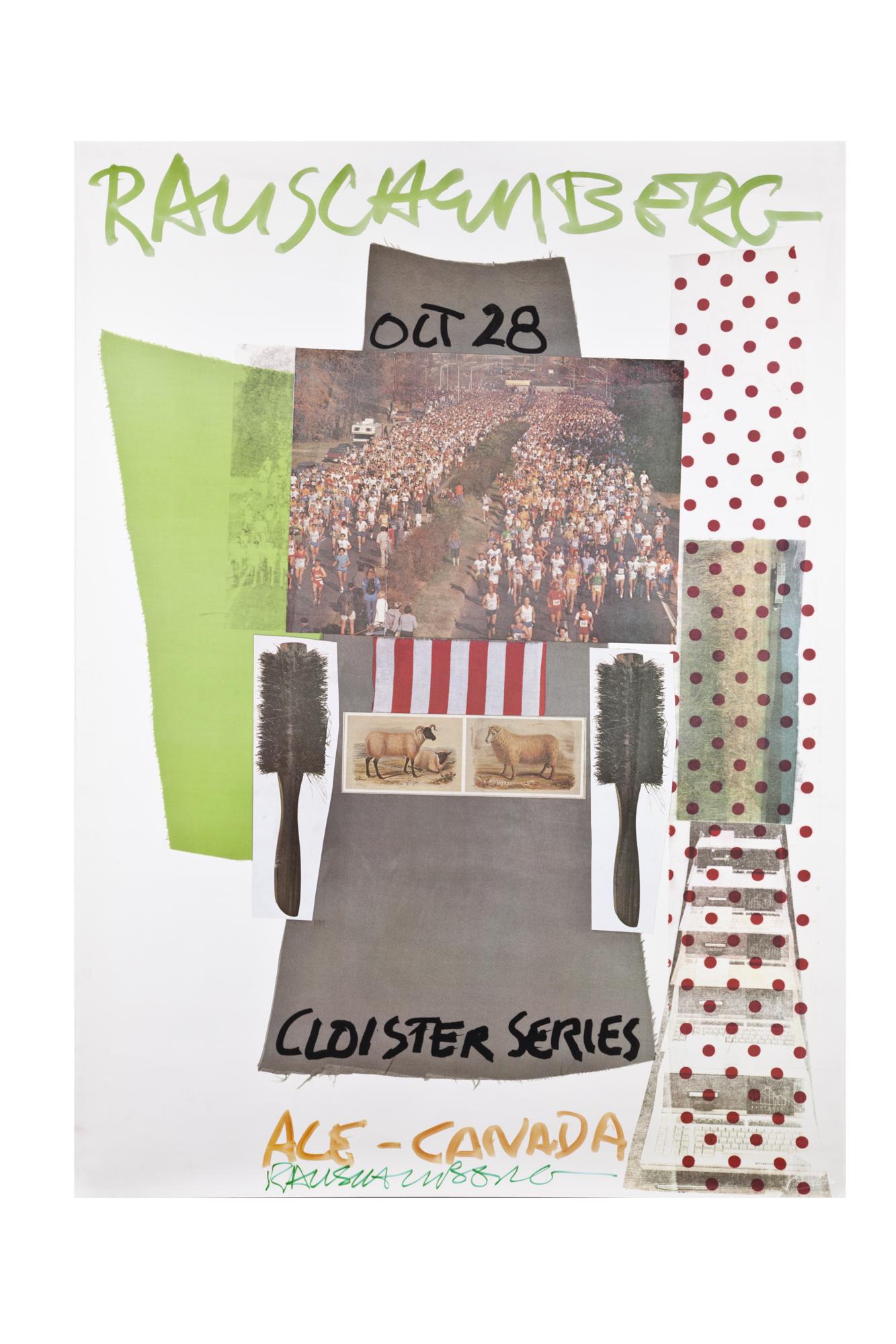 R. Rauschenberg - Ace Canada Cloister (Signed): This is a Lot of 1 piece; R. Rauschenberg - Ace Canada Cloister - Offset Lithograph Poster; Size: 50" x 36"; Issue Year: 1980; Signed; Condition: A; Stored: Flat File; This Lot includes a Letter of Au