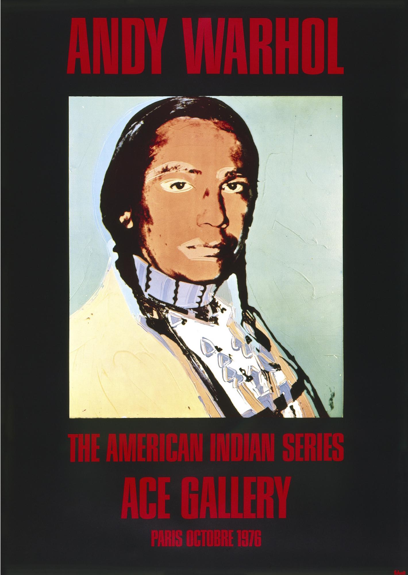 Andy Warhol - American Indian - Black: This is a Lot of 1 piece; Andy Warhol - American Indian - Black - Offset Lithograph Poster; Size: 50" x 34"; Issue Year: 1976; Unsigned; Condition: A/B; Stored: Bulk Rolled;***These are unframed poste