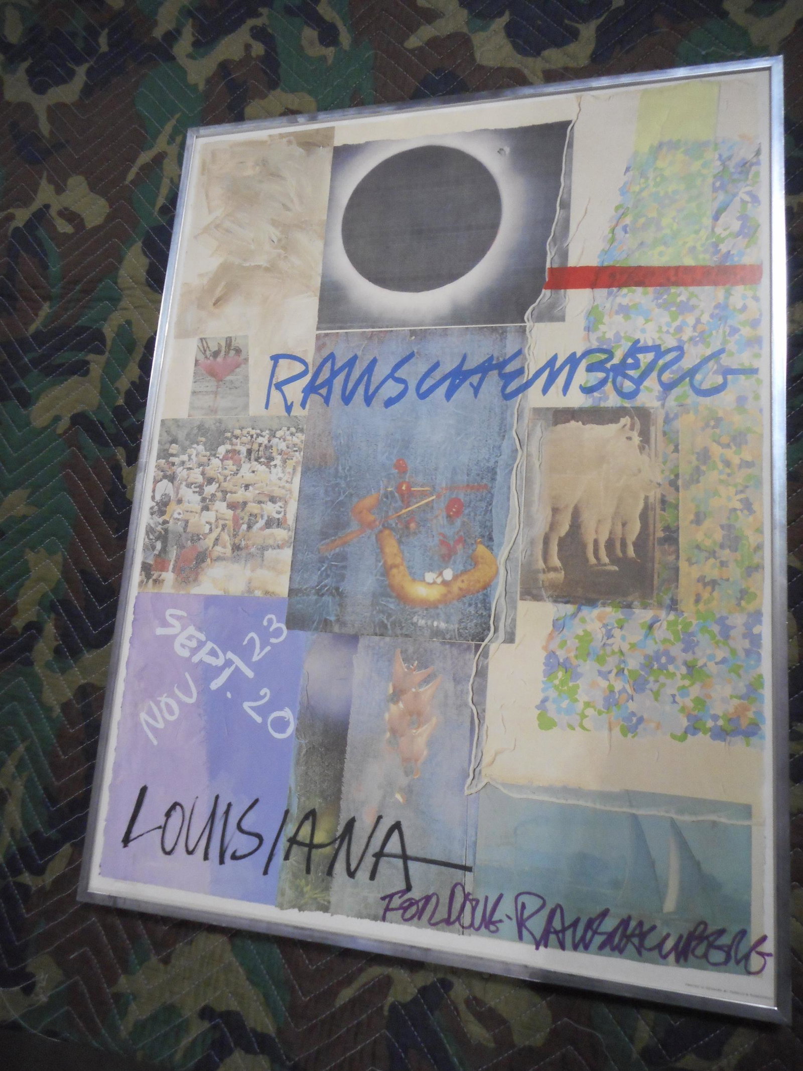 R. Rauschenberg - Untitled (Louisiana 1981) - Framed (Signed 'for Doug') (1 of 1)