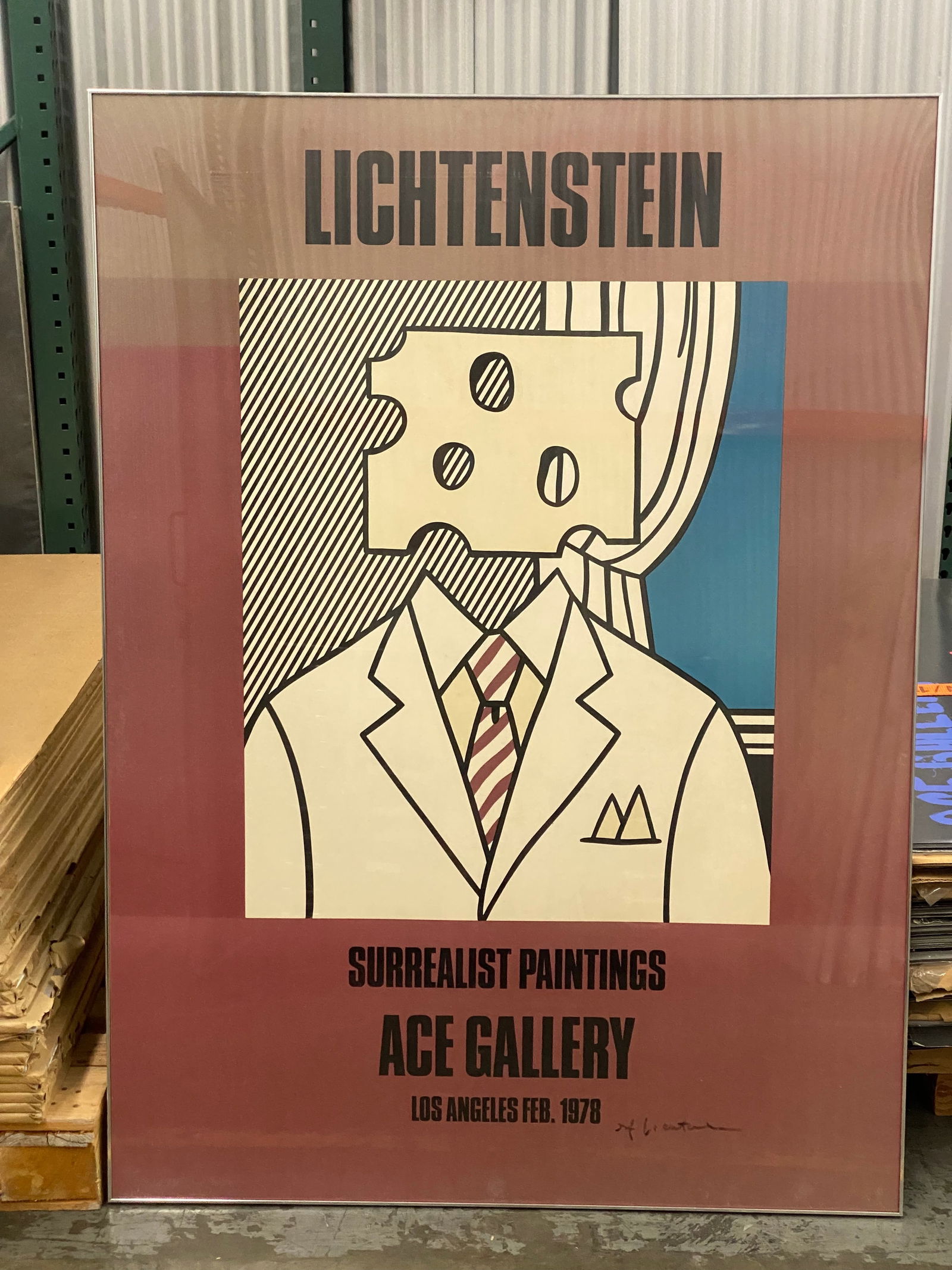 Roy Lichtenstein - Offset Lithograph Poster - Framed, 'Surrealist Paintings (Cheese Head)' (1 of 1)